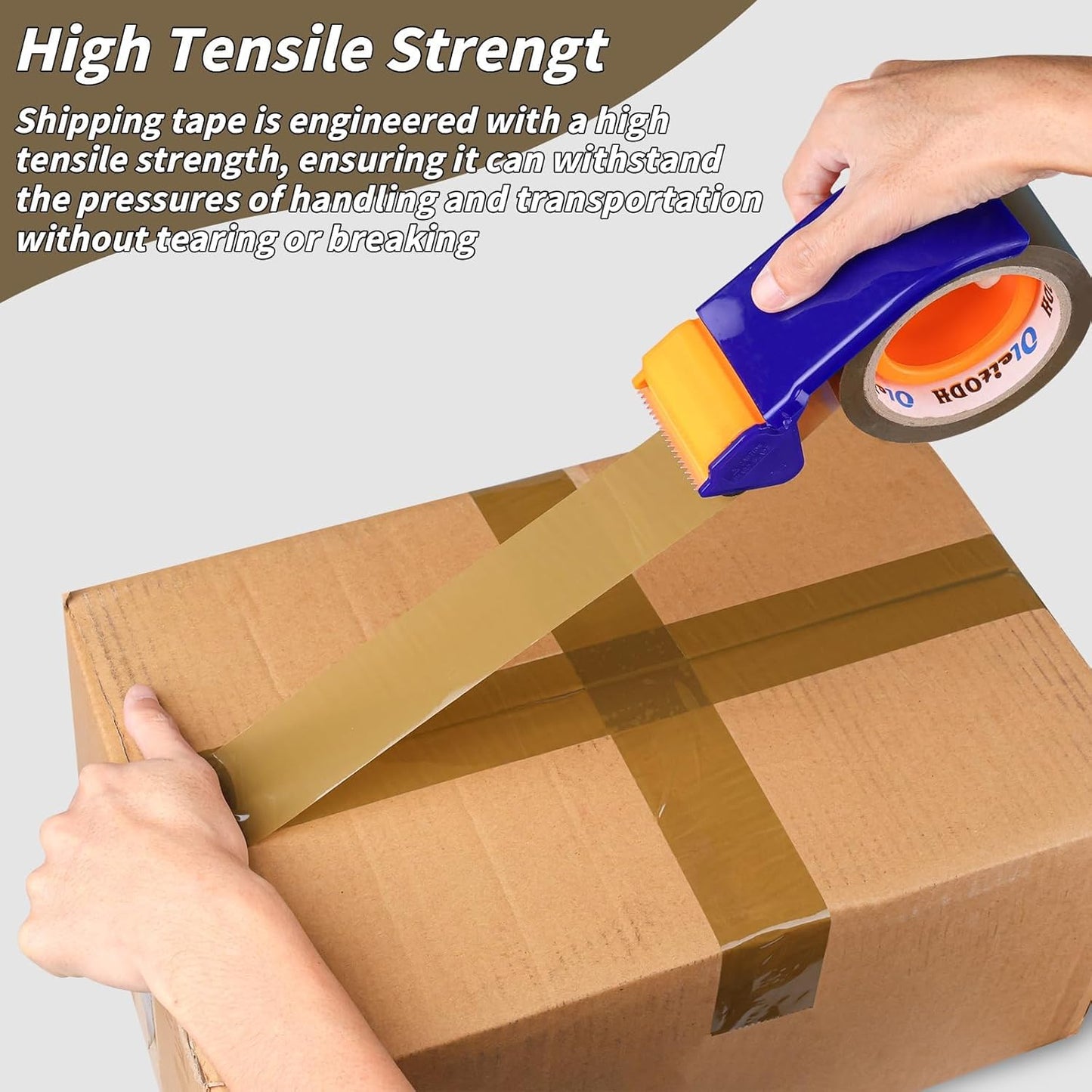 20 Rolls Brown Packing Tape with Dispenser, 1.88" X 120 yd Shipping Tape Bulk, Total 2400 yards, 2.6 mil, 3" Core, Tan Packing Tape Refills, Carton Sealing Tape for Moving Boxes, Package, Mailing