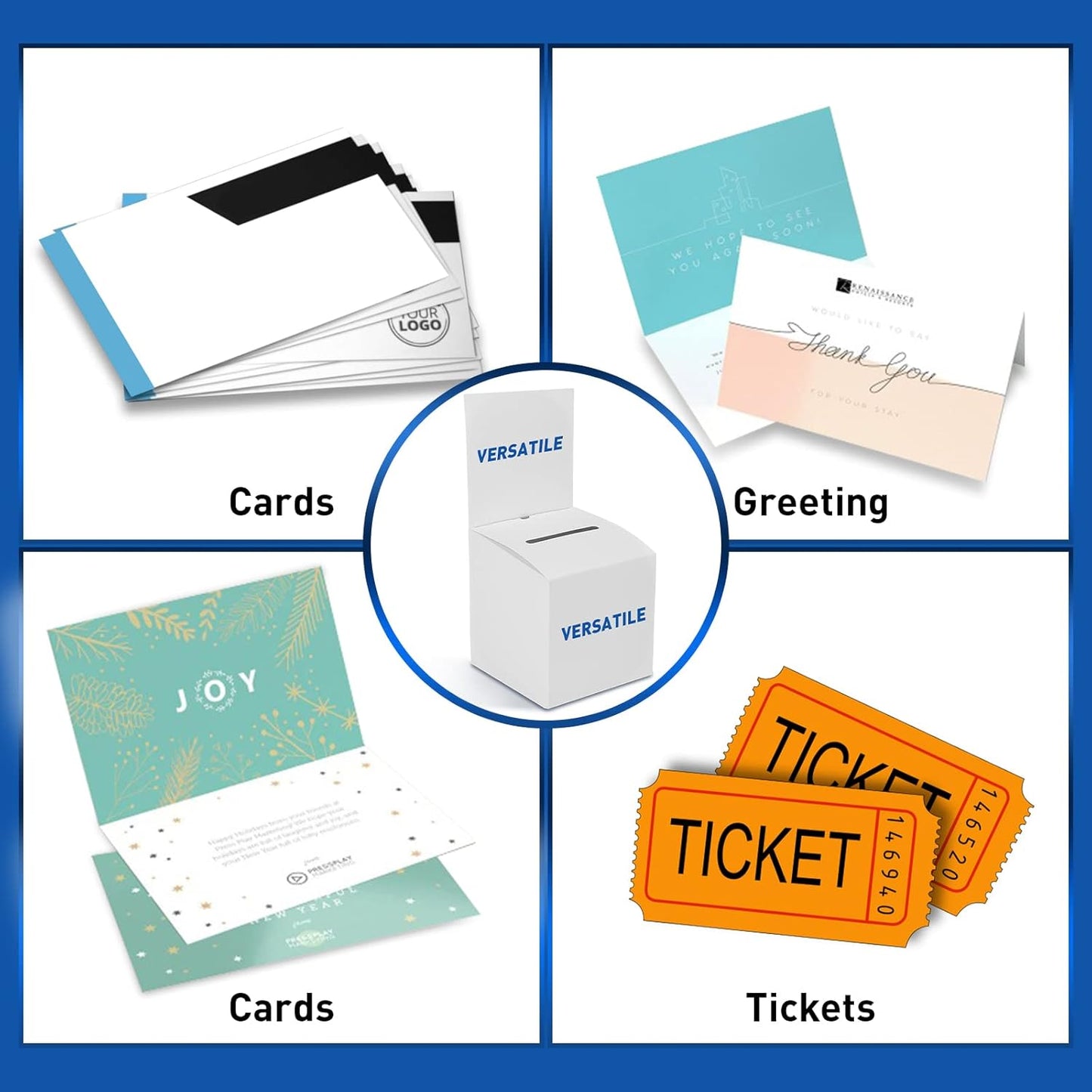 12 Pack Raffle Box Donation for Fundraising, Ballot Cardboard Boxes with Slot for Ticket and Removable Header Charity for Collecting Business Card Voting Contes, 6 x 6 x 6 Inch