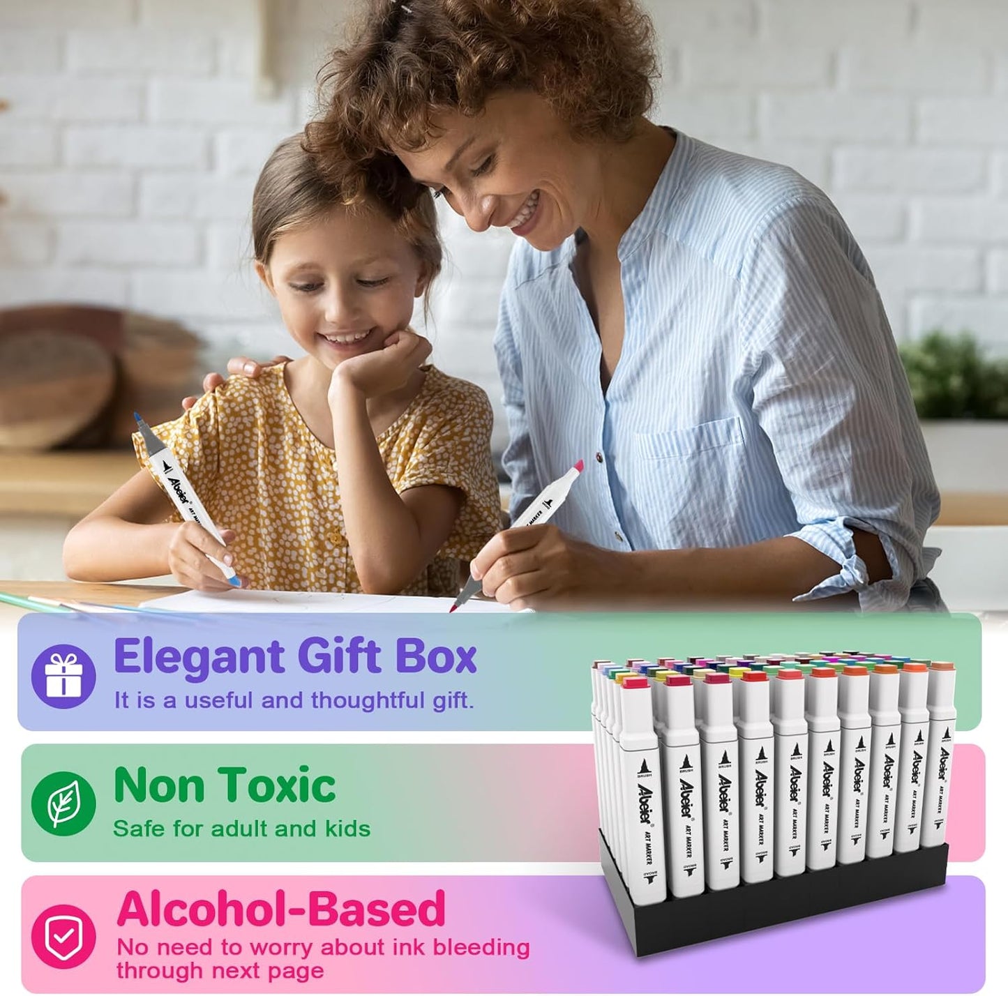 60 Colors Alcohol Markers Set, Dual Tips Blender Art Marker for Drawing, Permanent Sketch Markers for adult coloring, Alcohol Based, Adults Coloring and Artist Illustration.(BRUSH TIP)