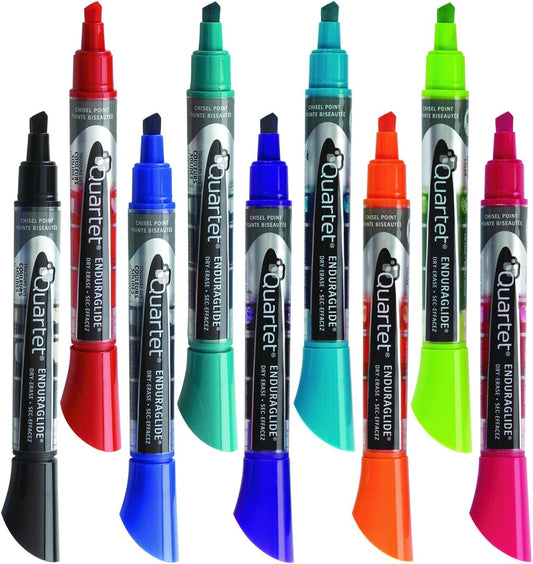 Quartet Dry Erase Markers, Whiteboard Markers, Chisel Tip, Bold Color, EnduraGlide, White Board Dry Erase Pens, Assorted Colors, 12 Pack (5001-20MA)
