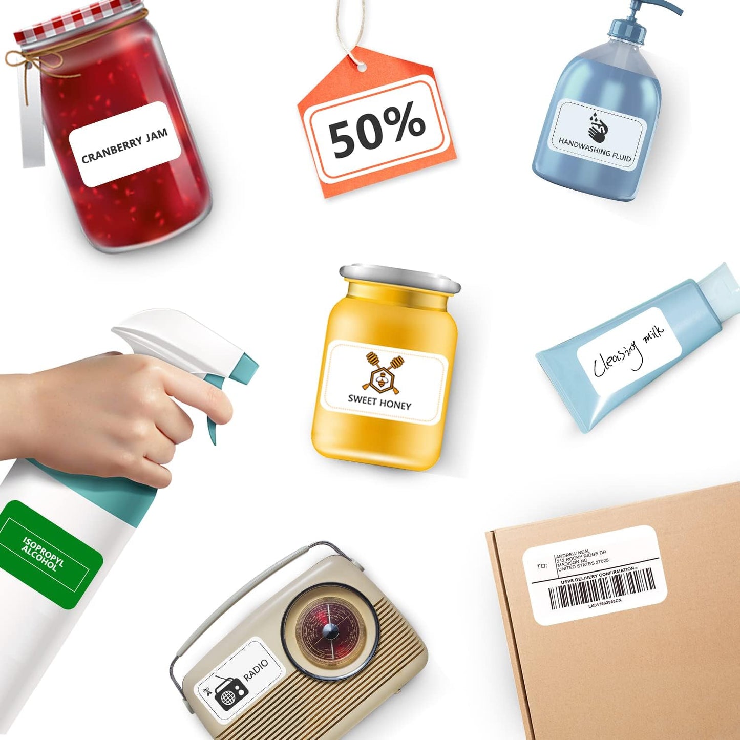 2"×4" Shipping Labels 500 Labels Sticker Paper for Laser/Ink Jet Printer mailing Labels 8.5"*11" White 10 per Sheet