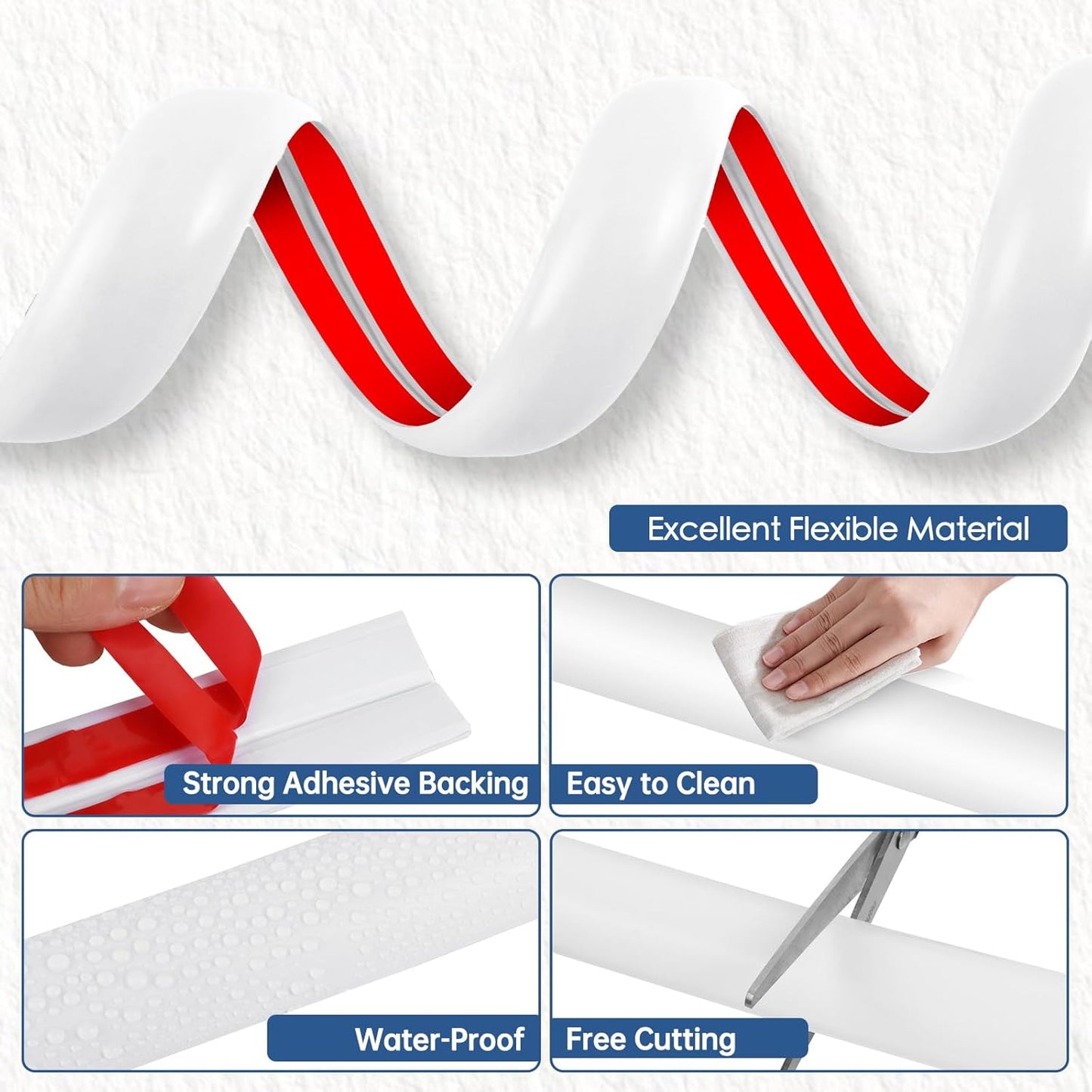 Floor Cord Cover for Wires on Floor Self Adhesive Cord Hider Floor Cable Management Wire Covers for Cords Protector Prevent Cable Trips Cord Cavity W 0.47" x H 0.27", White, 3.3Ft