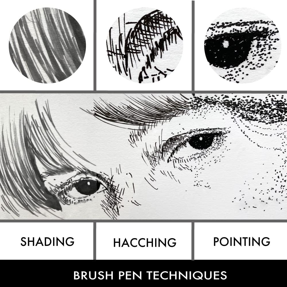 Kuretake Zig Inktober pen set, for Illustration, Manga Drawing, Lettering and Calligraphy, Professional Artist, Made in Japan (Basic No.3(5pcs.))