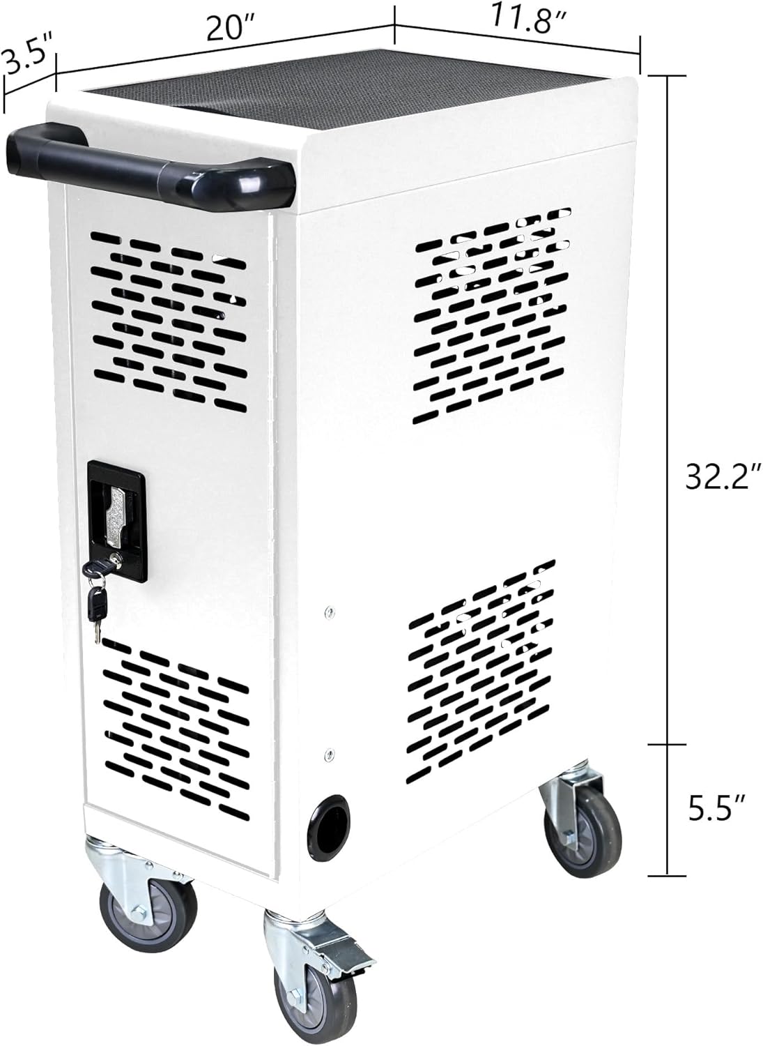 16 Devices Mobile Charging Cart for Laptop Up to 16.3-inch Screen,Charging Station and Tablet Storage Cart for iPad, Chromebooks with Cord Organizer, White