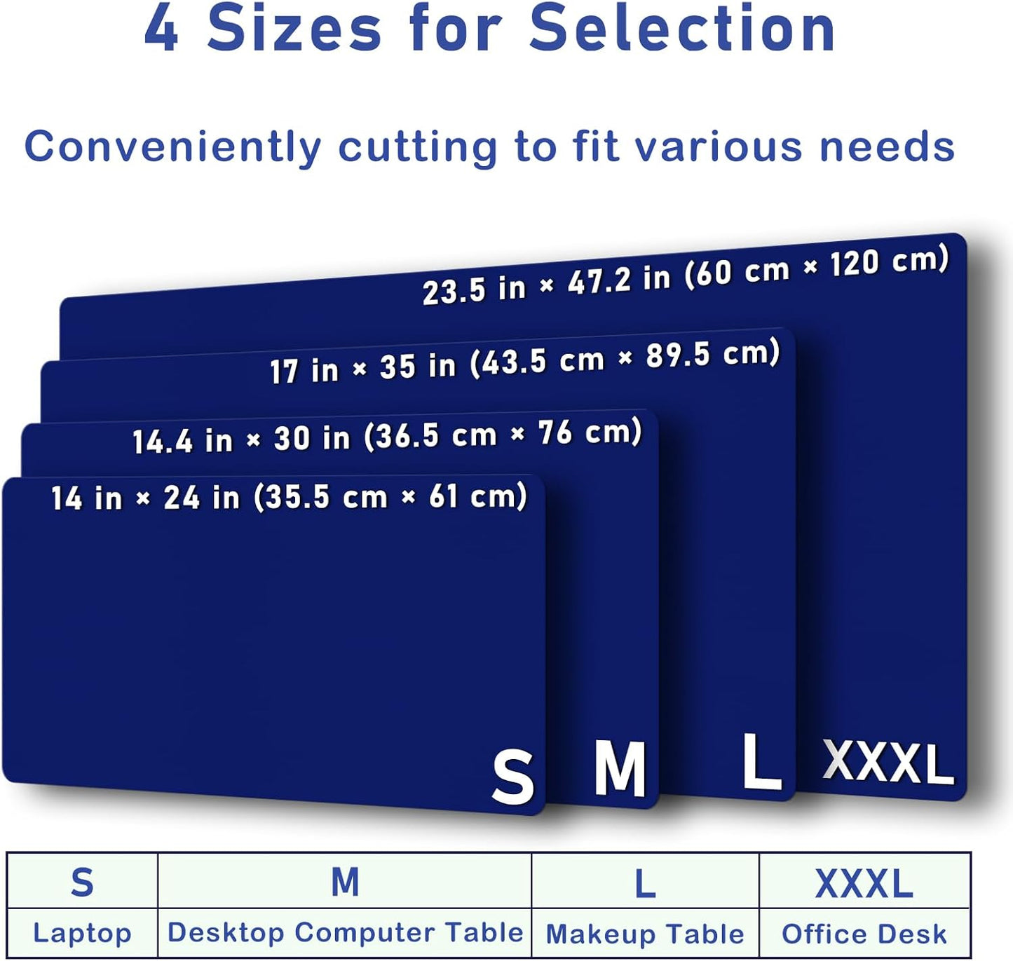 Boutilon Leather Desk Pad Protector,Non-Slip Mouse Pad,Laptop Desk Pad,Office Mouse Mat,Waterproof Leather Desk Blotter,Desk Writing Pad for Office and Home (S-Navy,24"x 14")