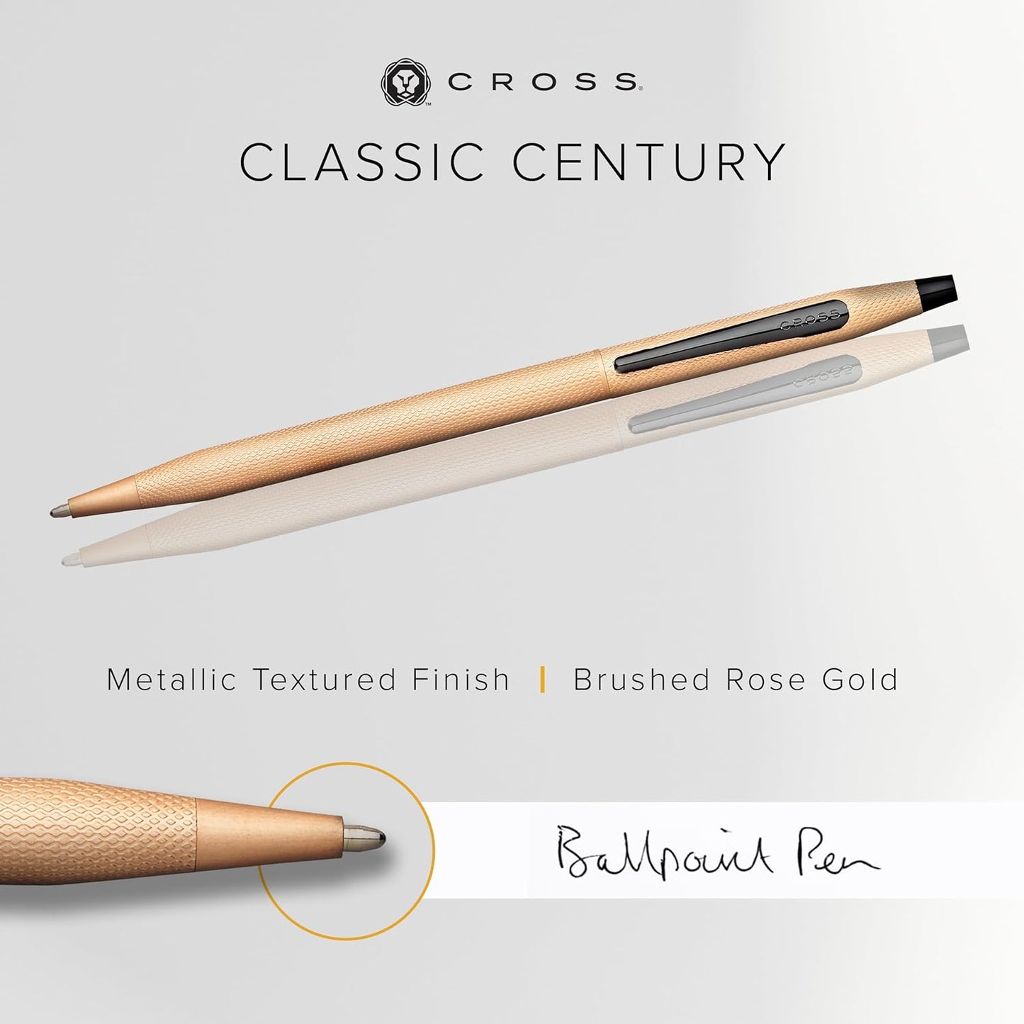Cross Classic Century Refillable Ballpoint Pen Presented in a Luxury Gift Box - Medium Point, Black Ink, Brushed Rose Gold