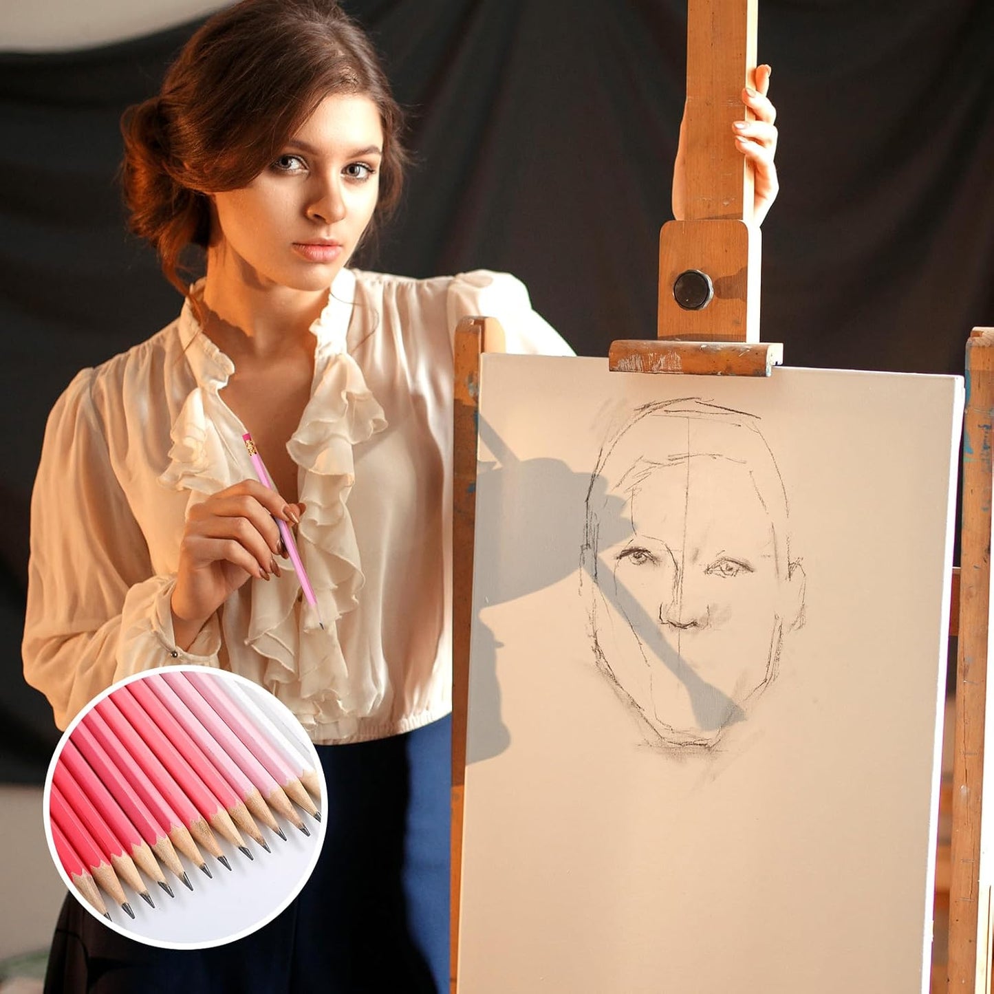 TecUnite 120 Pcs #2 HB Pencils with Eraser No 2 Unsharpened Wooden Hexagonal Pencils for Adults Gifts for School Exam art Learning Office Sketching(Pink Series)