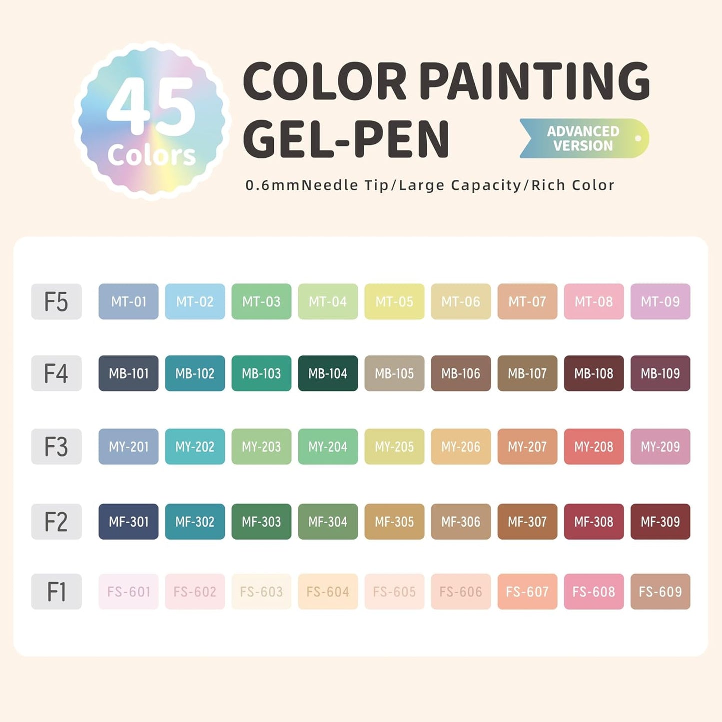 Gel Pens for Adult Coloring Books, 45 Colors Set Gel Colored Pens Marker, Perfect Gel Pens for Adult Drawing Doodling Journaling, Art Supplies and DIY Crafts