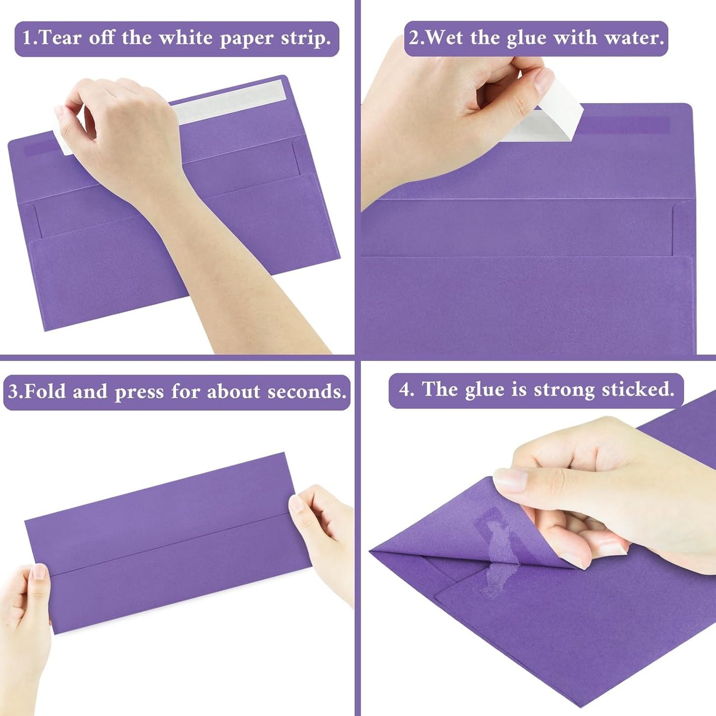 100 Pack #10 Business Envelopes, Dark Purple Standard Envelopes Self Seal, Letter Size Mailing Envelopes for Checks Letters Invoices Christmas Birthday Graduation Wedding, 4 1/8 x 9 1/2 Inch