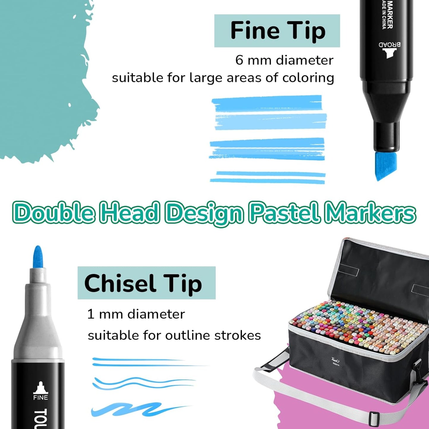 Sayglossy 262 Colors Alcohol Markers Brush Tip Art Marker Double Tip Markers with Case, Back to School Brush Alcohol Marker for School Artists Adult Painting Coloring Drawing Supplies Birthday Gift