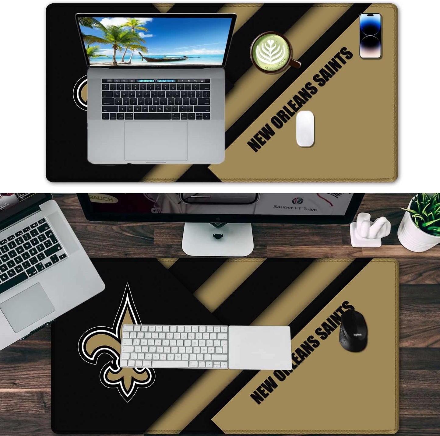 Large Mouse Pad Desk Mat for Home Office, Gaming Mousepad Extended Desk pad - Computer Keyboard Mouse Mat with Non-Slip Base and Stitched Edge Office Desk Organizers and Accessories