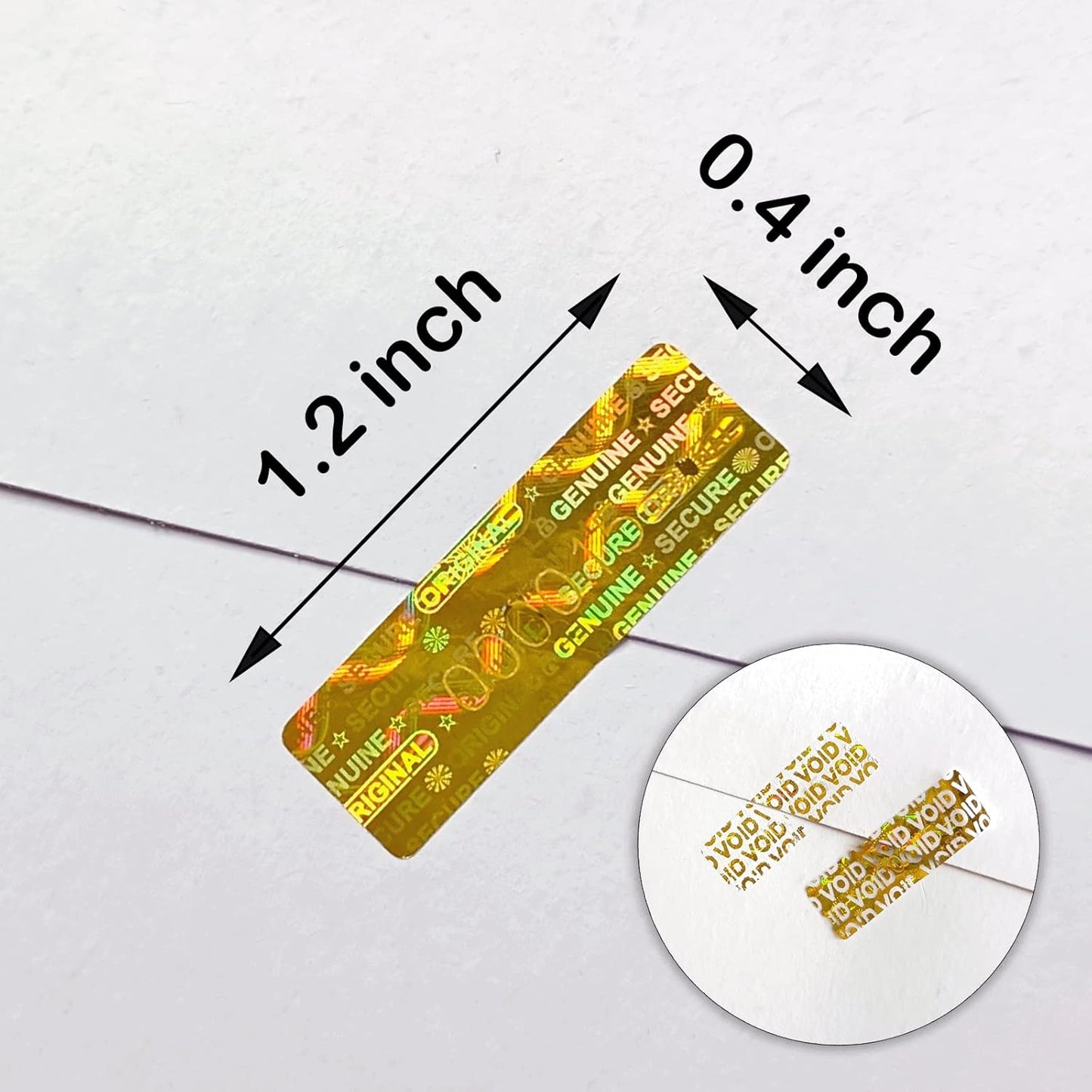 180pcs Hologram Tamper Proof Stickers Security Labels Genuine Warranty Void Seal Tamper evident Original Sticker with Unique Serial Number (1.2x0.4inch,Gold)