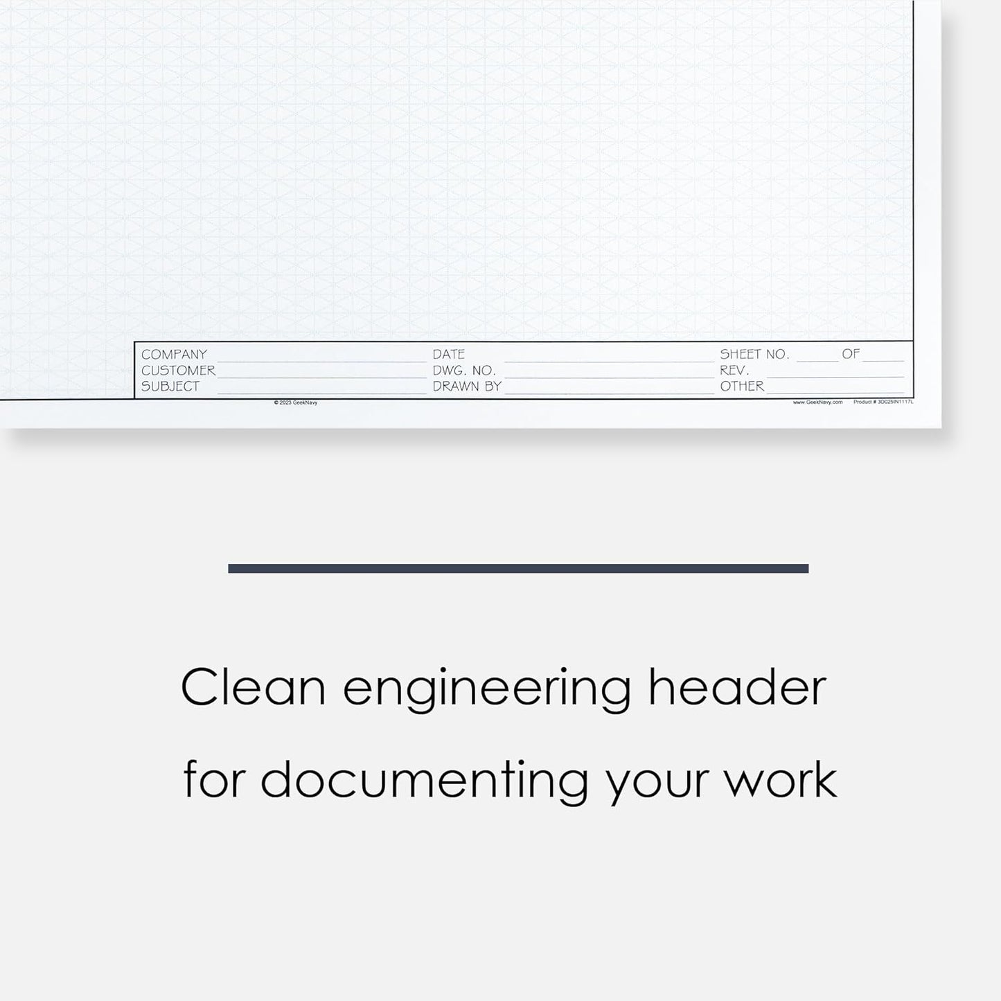 11" x 17" Isometric Graph Paper 50 Sheets Landscape - 0.25" Grid, Non-photo Blue, High Brightness, Drafting, Engineering, Art, 3D Design (1-Pack)