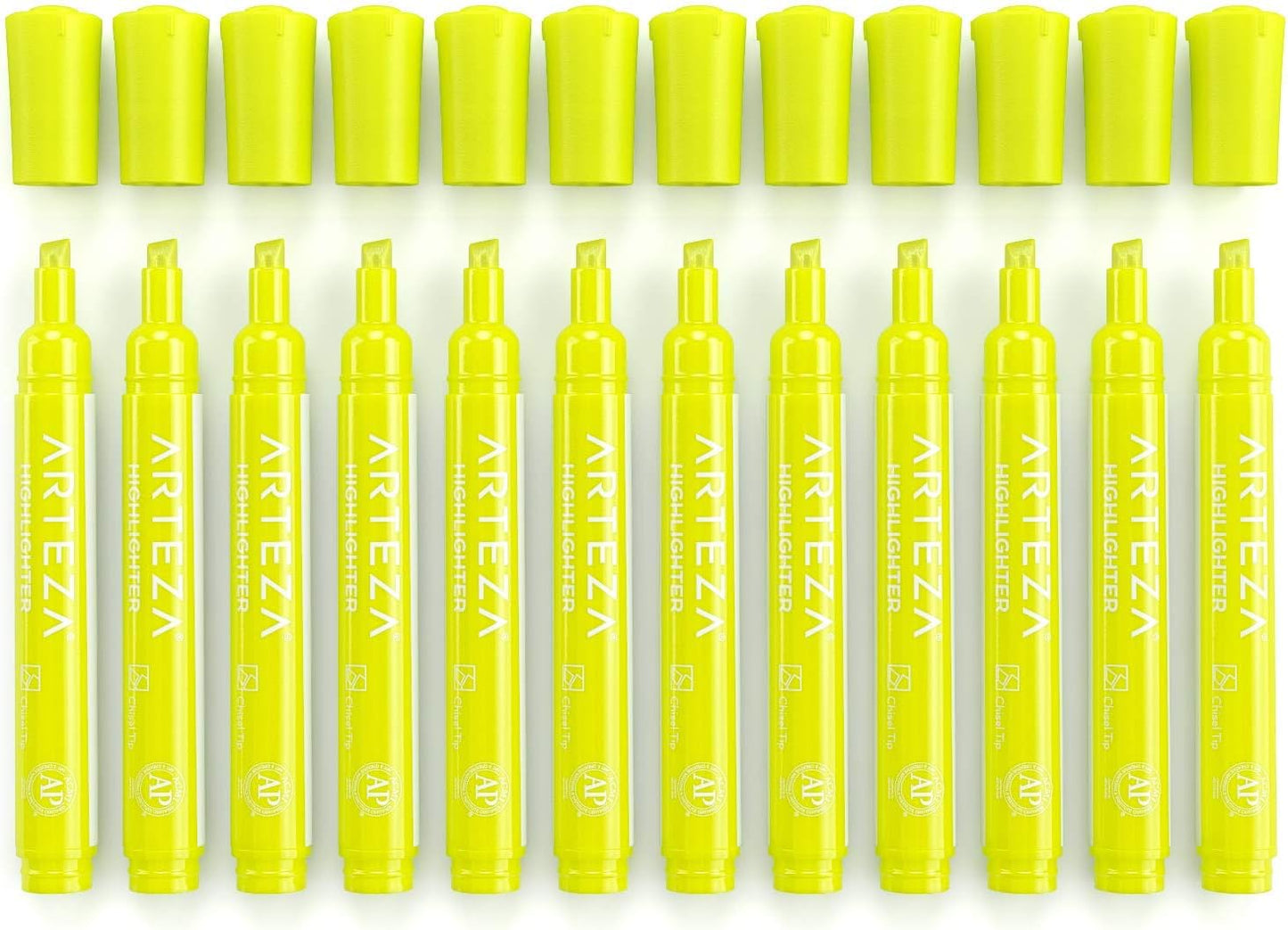 ARTEZA Yellow Highlighters in Bulk, Pack of 64, Chisel Tip Markers