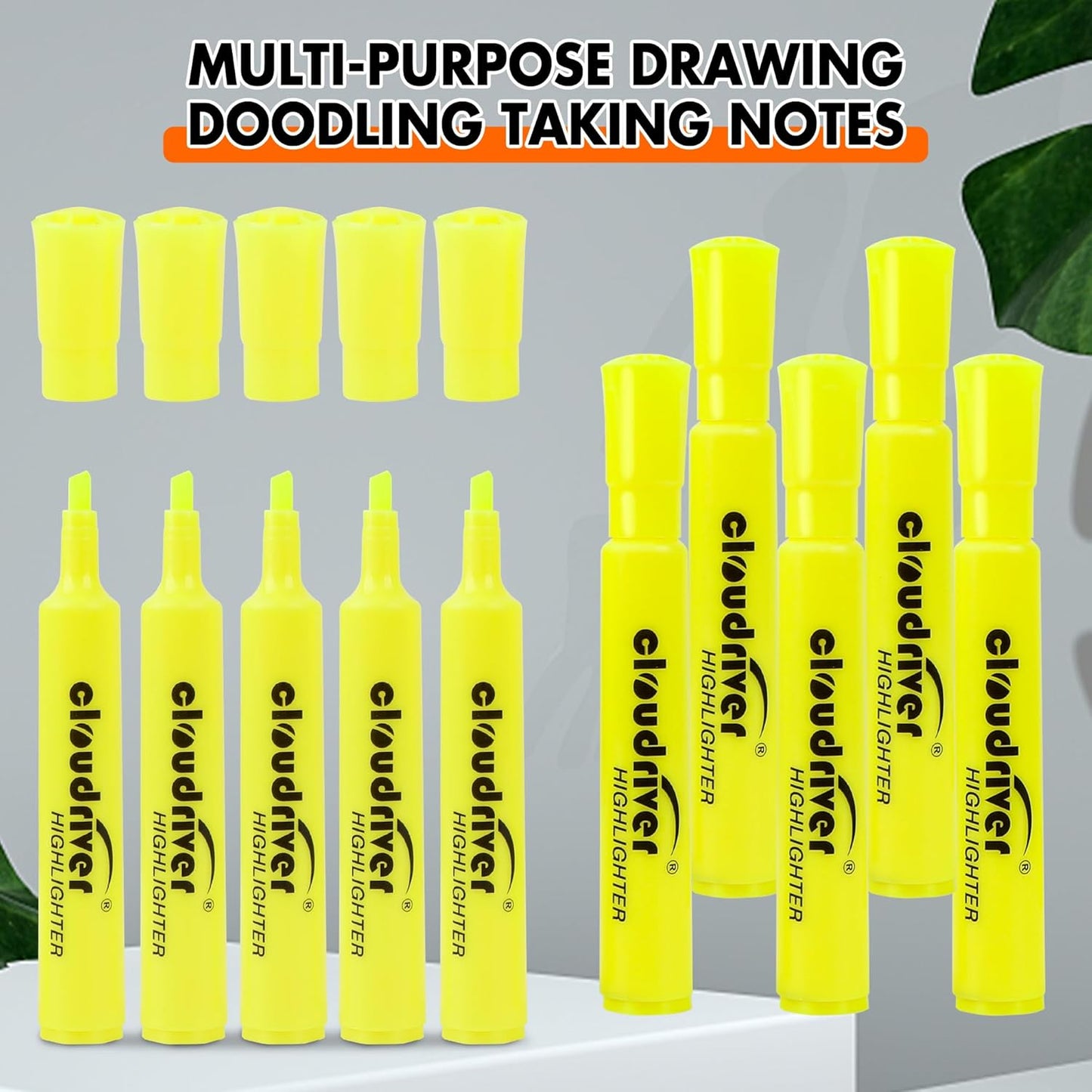 cloudriver Highlighters Bulk Pack of 78, Yellow Highlighter, Chisel Point, Quick Drying Ink, Highlighters Suitable For Classroom, Office And Shop