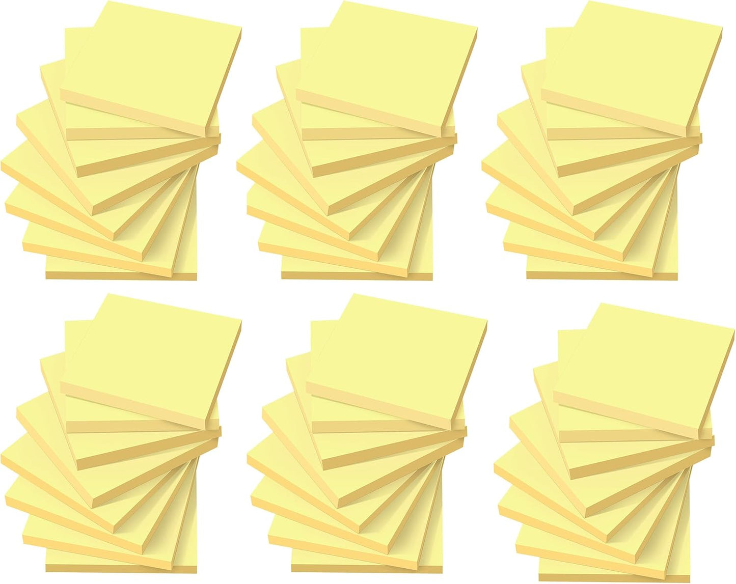 (48 Pack) Sticky Notes 3x3 in Yellow, Clean Removal, Recyclable, Self-Stick Pads, Easy to Post for Home, Office, Notebook