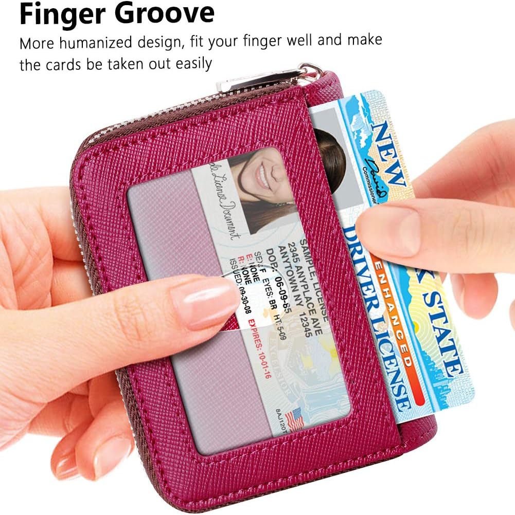 FurArt Zipper Wallet Women, RFID Blocking Credit Card Wallet, Business Card Holder, Compact Size KeyChain Wallet