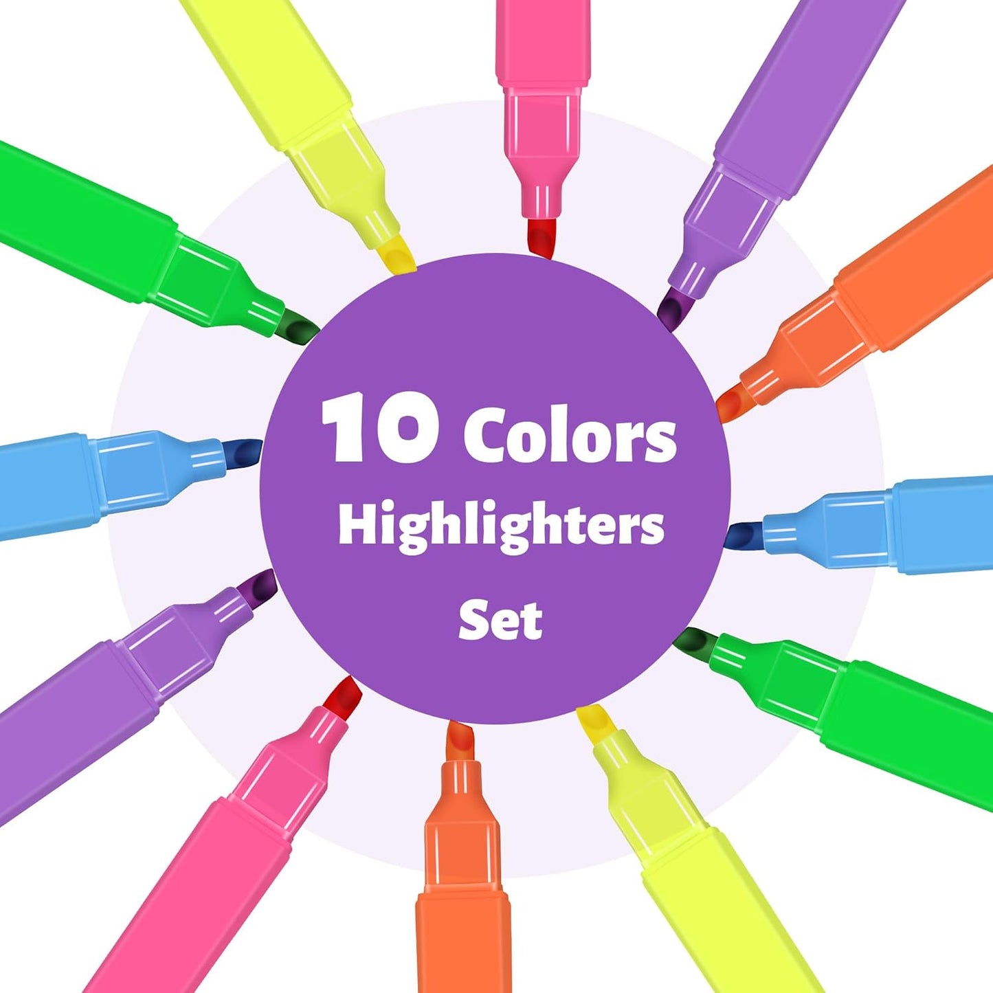 Highlighters,12pcs Aesthetic Pastel Highlighters, Chisel Tip Book Highlighter, Cute Pens with Chisel Tip, No Bleed Bible Highlighter Assorted Colors