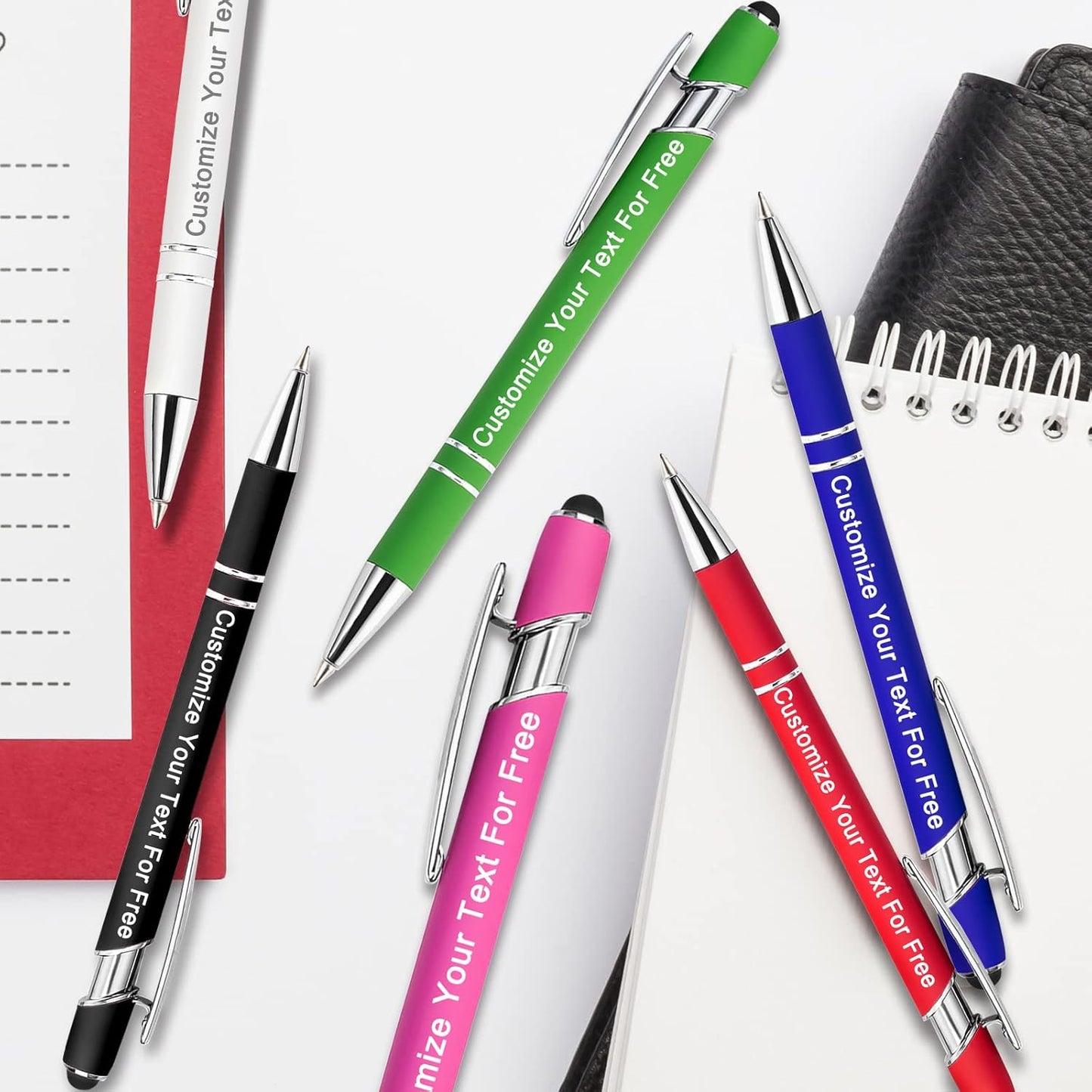 Max 500 Pcs Personalized Pens Bulk, Custom Pens with Free Engraving, Customized Stylus Tip Ballpoint Pen with Your Name Massage Text for School Office Business Graduation Anniversaries-200 Packs