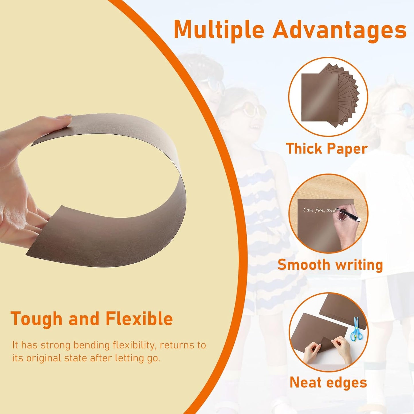 100 Sheets Coffee Shimmer Cardstock 8.5 x 11 Craft Paper, 92lb Premium Glossy Paper Card Stock for Wedding Invitations, Greeting Cards, Making Cards, Christmas