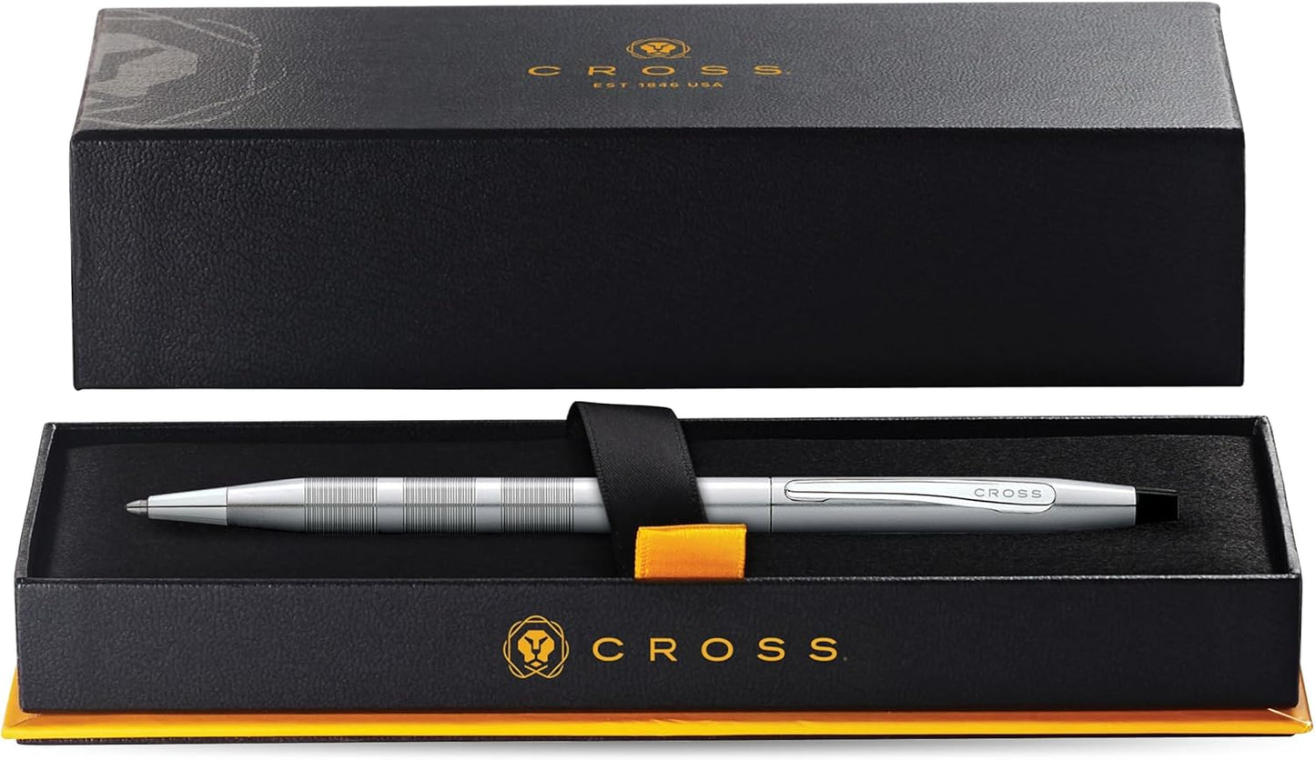 Cross Classic Century Refillable Ballpoint Pen Presented in a Luxury Gift Box - Medium Point, Black Ink, Brushed Chrome