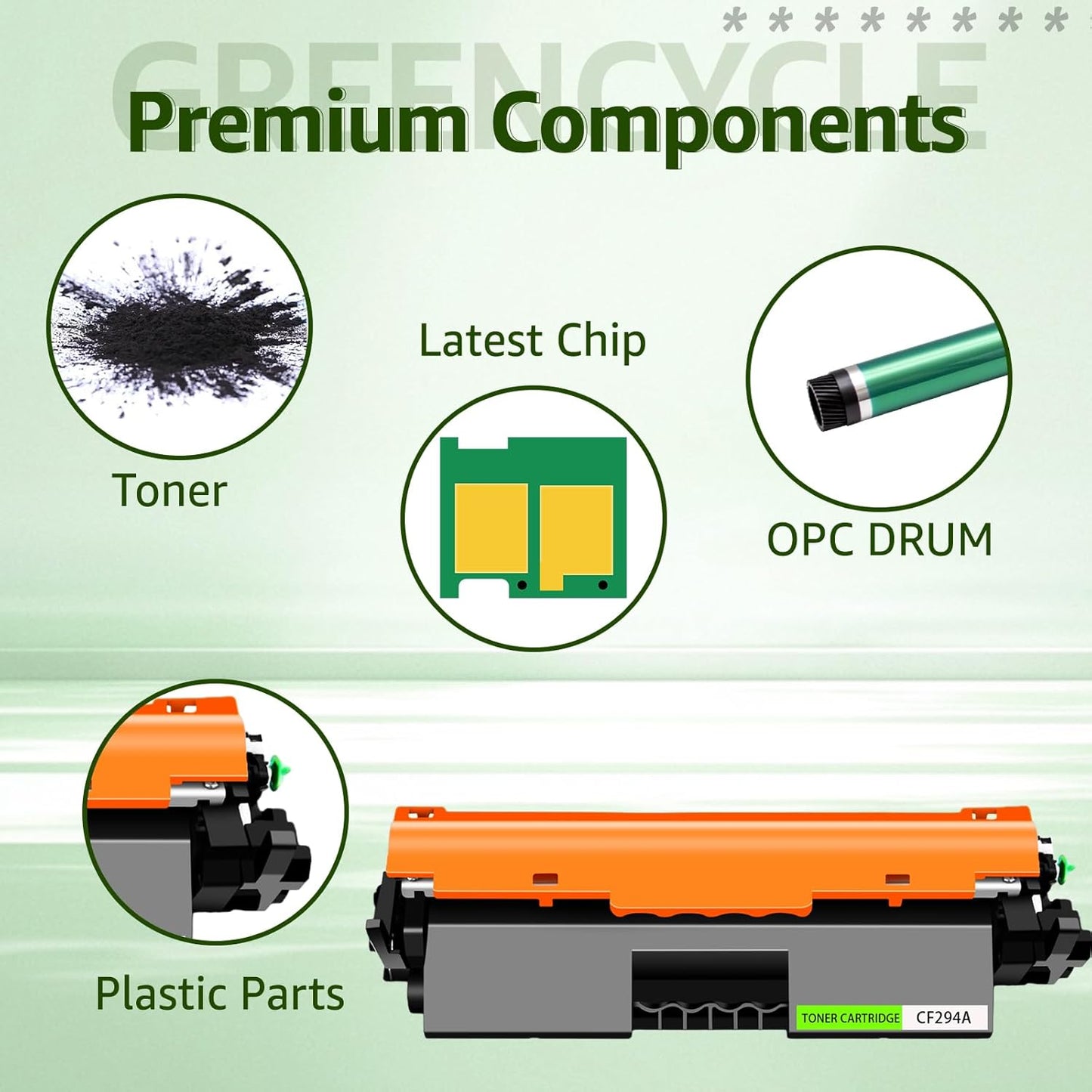 greencycle CF294A Toner Cartridge Replacement Compatible for HP 94A Black Toner Cartridge Work with Laser Jet Pro M118dw MFP M148dw M148fdw M149fdw Printer Ink Cartridge(4PCS)
