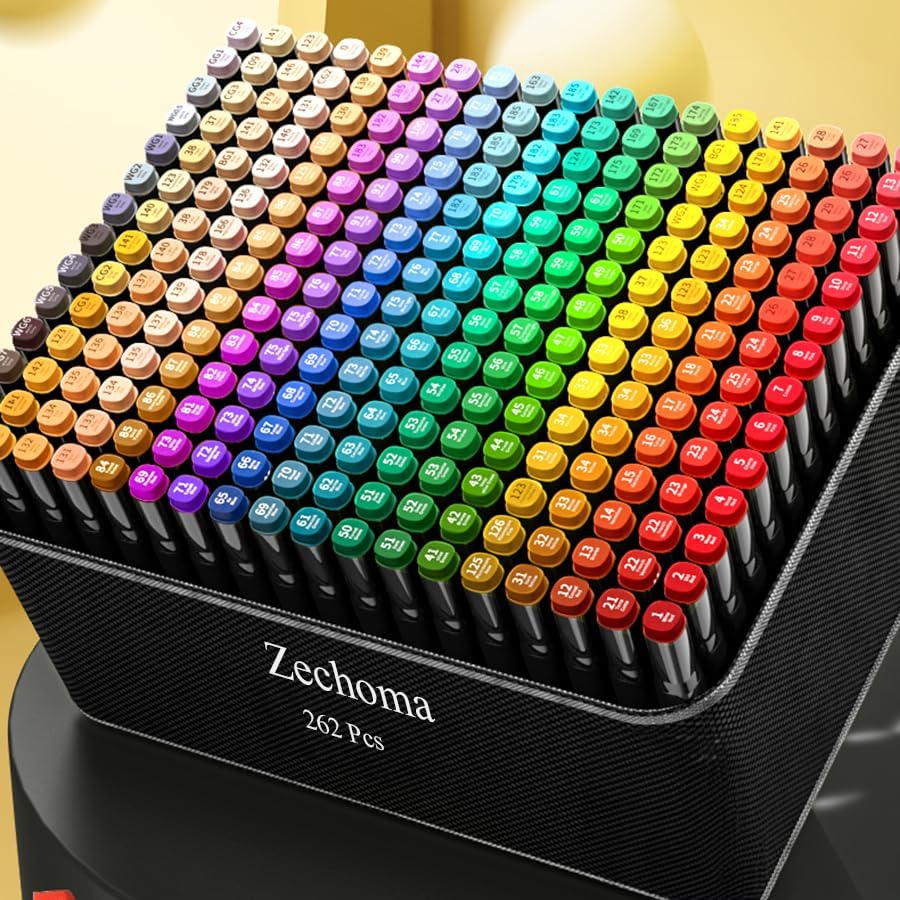 262 Colors Alcohol Markers Artist Drawing Art Dual Tip Markers Perfect for Kids Boys Girls Students Adult