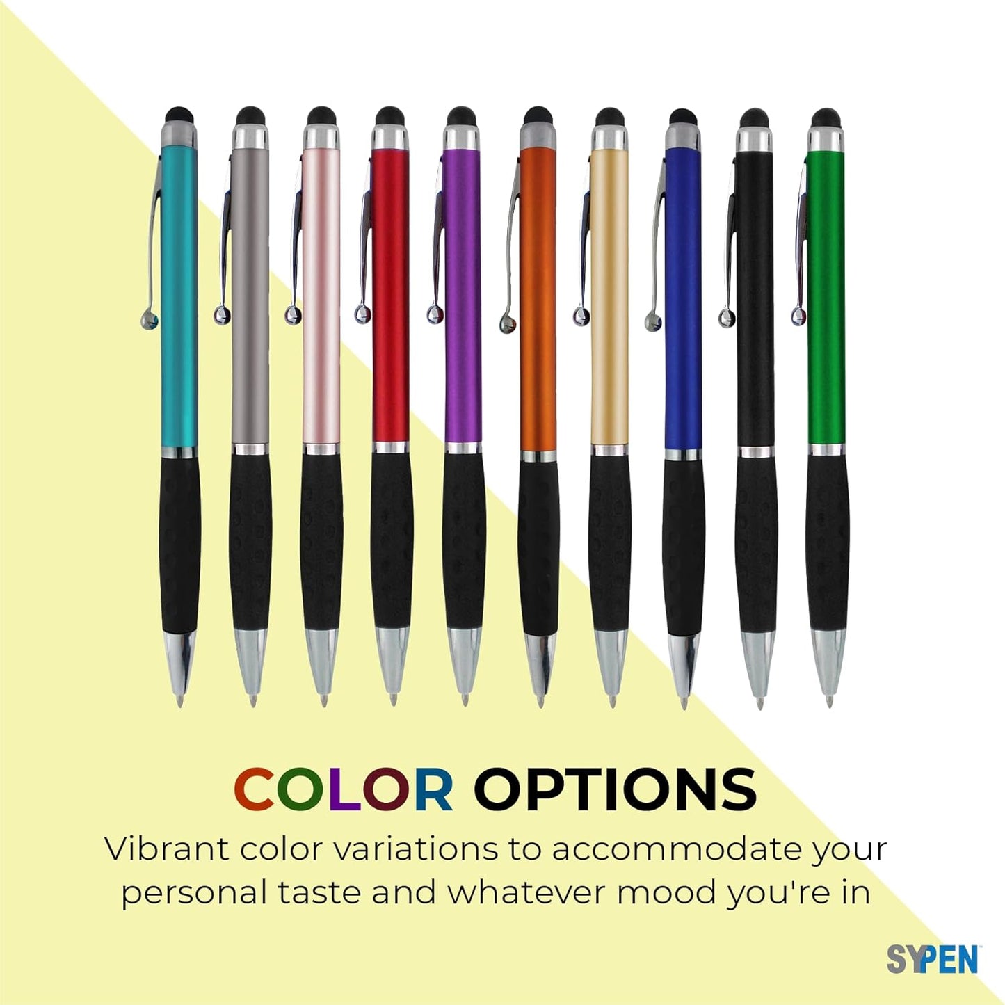 Personalized Pens With your Custom Logo or Text-600 Pack Bulk-for Businesses, Parties, and Events, 2 in 1 Ballpoint Pen & Stylus for Touchscreen Devices, Light Assorted Barrels, Black Ink
