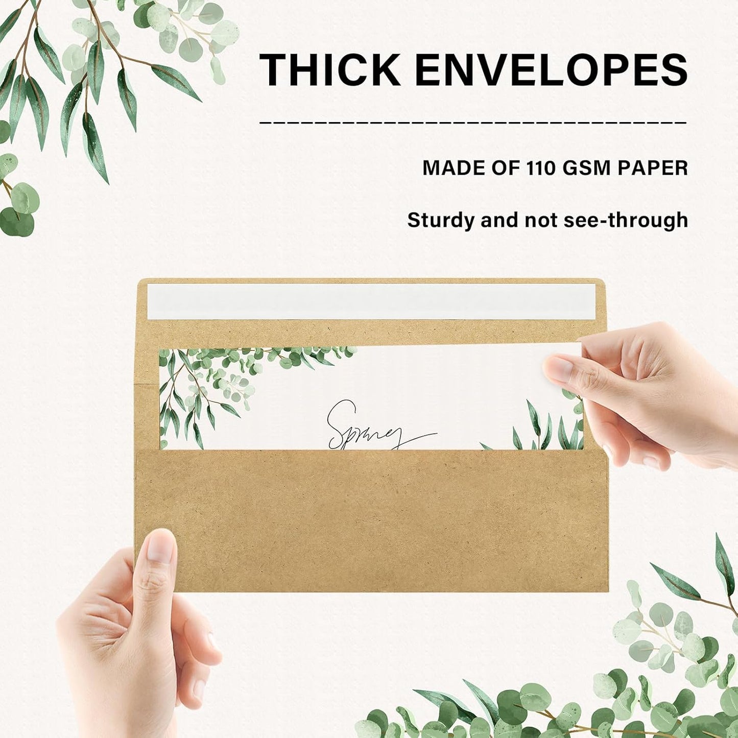 100 Pack #10 Business Envelopes, Self Seal Standard Kraft Envelopes for Secure Business & Legal Mailing, Office, Checks, Letter, Invoices, 4 1/8 x 9 1/2 Inches