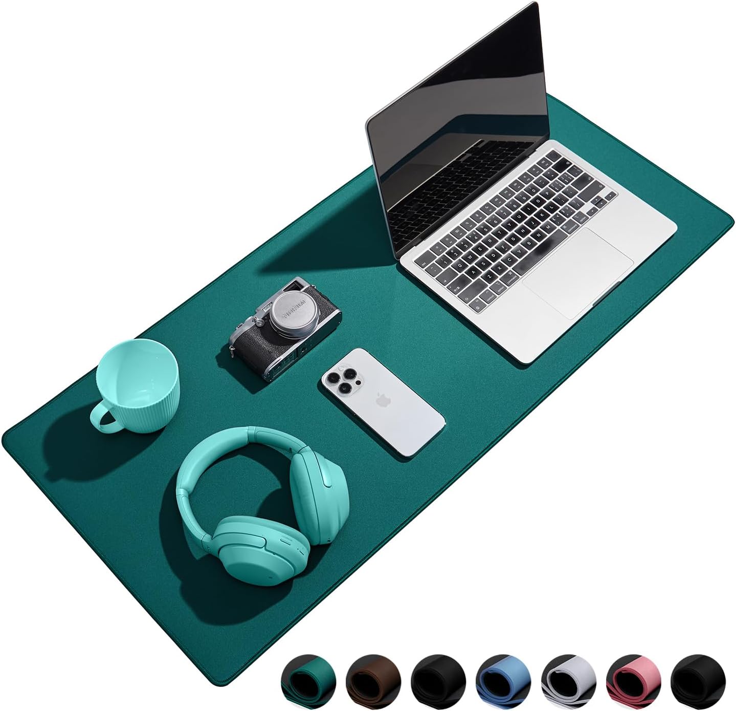 Waterproof Large Gaming Mouse Pad with Durable Stitched Edges, Non-Slip Rubber Base, Grainy Jacquard Mouse Mat Desk Pad for Home Office Gaming, 27.5"*11.8"*0.12", Green