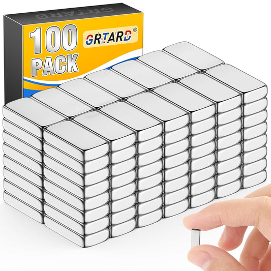 Grtard 100 Pack Neodymium Magnets - Super Strong Rare Earth Magnets, Small Rectangular, 10 x 5 x 2mm