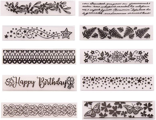 10Pcs Flower Leaf Star Plastic Embossing Folder DIY Craft Template Molds Stamp Stencils Scrapbook Paper Cards Photo Album Making Tool Embossing Folders Handmade Art Craft Supplies Decorating Mold