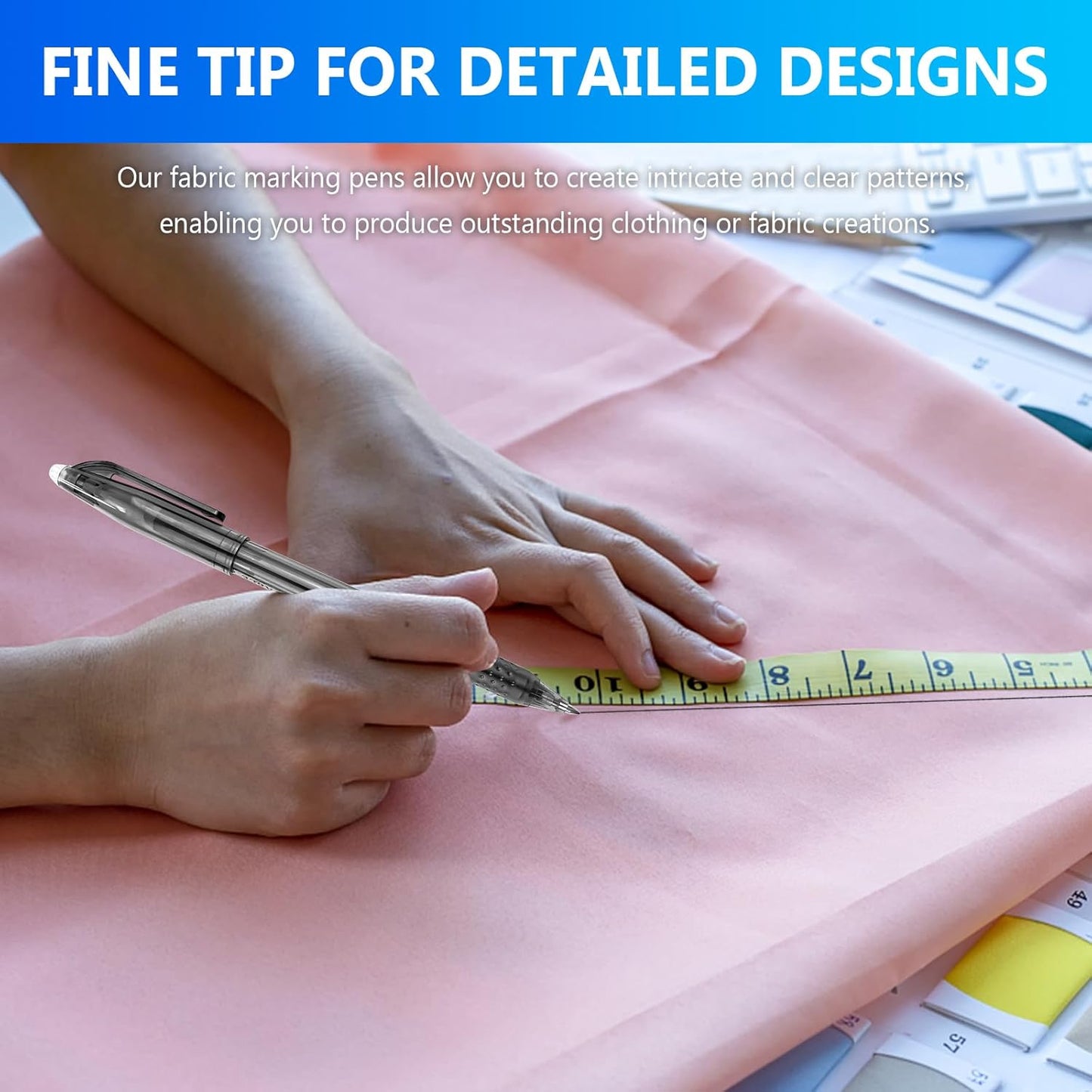 12pcs Heat Erasable Pens for Fabric Marking Pens Fabrics Markers for Quilting Sewing DIY Dressmaking Tailors Chalk (Black)