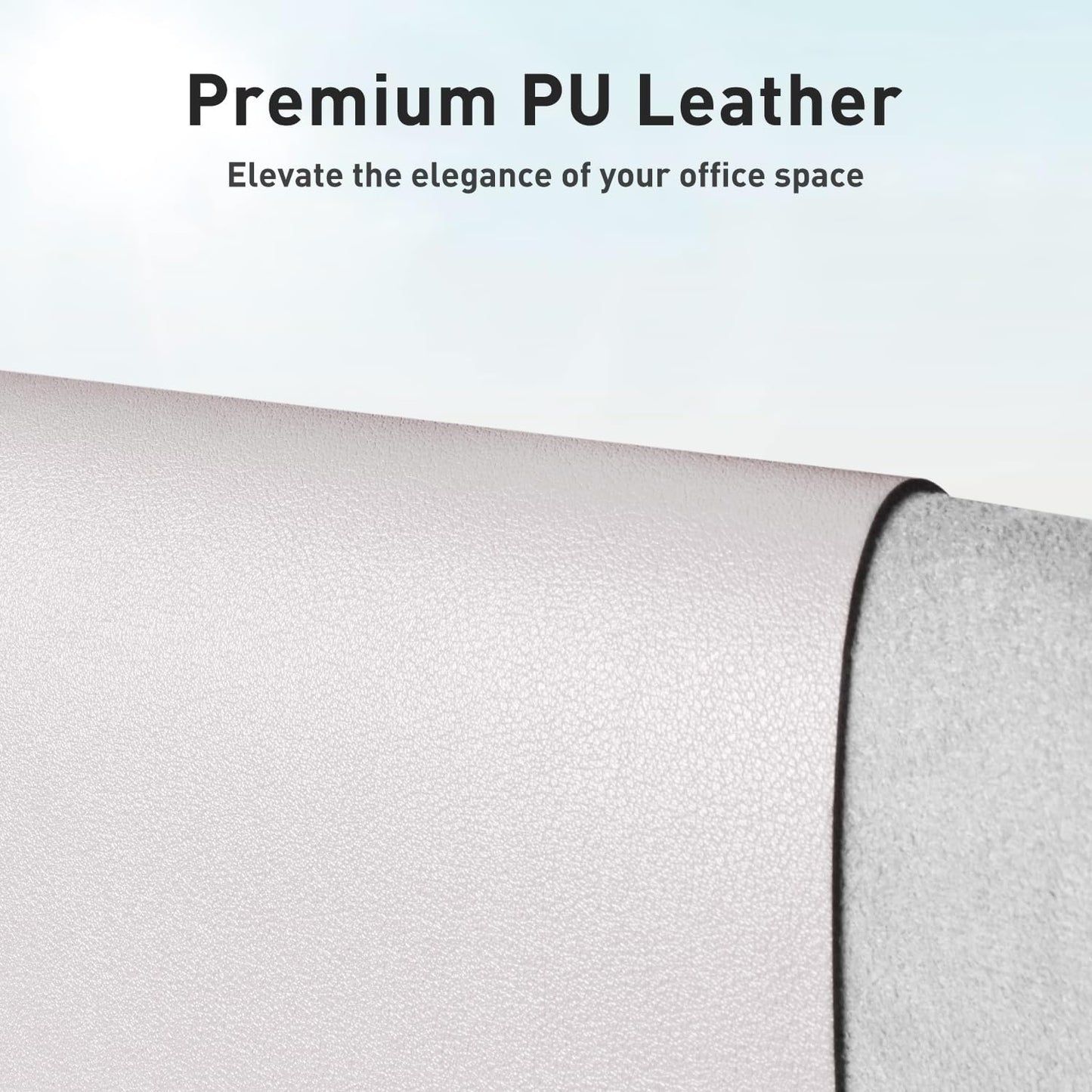 Aothia Large PU Leather Desk Pad Protector – Non-Slip Mouse Pad & Writing Mat for Office/Home, Waterproof, Easy to Clean (48" x 17", Pale Lavender White)