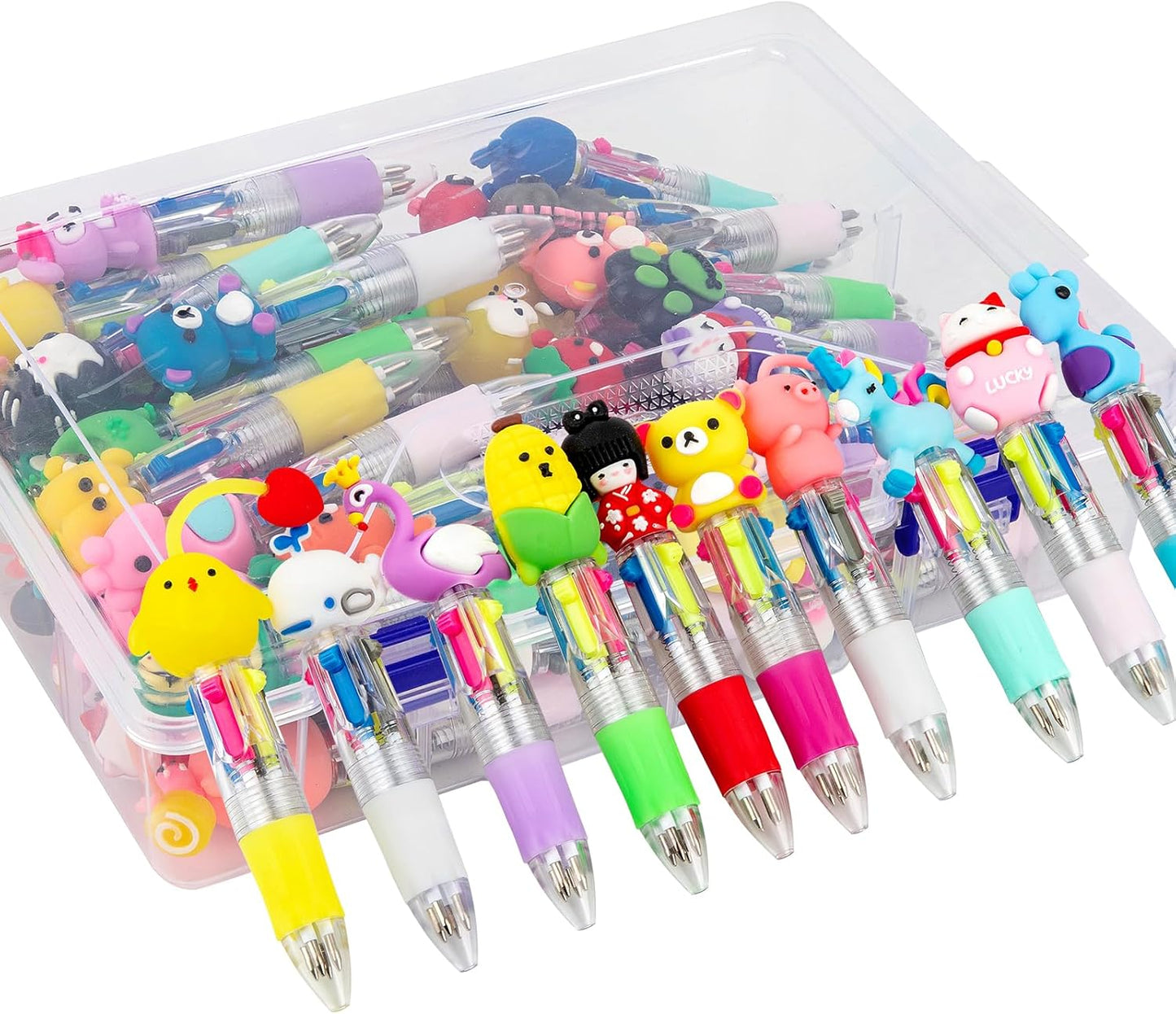 Multicolor Pen in One - Cute Pens for Kids - 60-Pack Multicolor Pens, Perfect for Birthdays and Children's Parties - Delightful Multi Color Pen Gifts