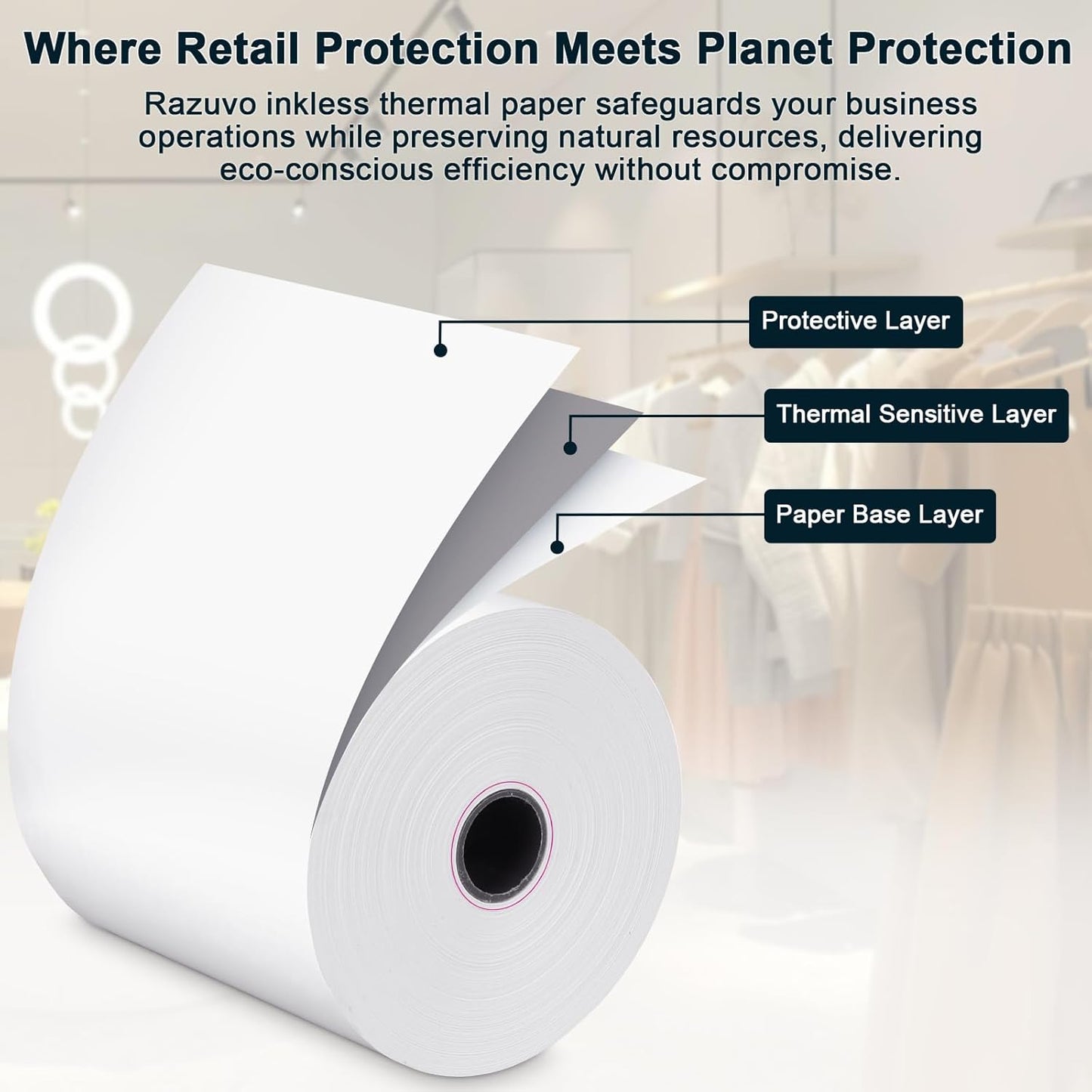 (200 Rolls) 2 1/4 x 85 Thermal Paper Rolls- Credit Card Receipt Paper - BPA-Free, Compatible with Clover Flex, Square Terminal and More