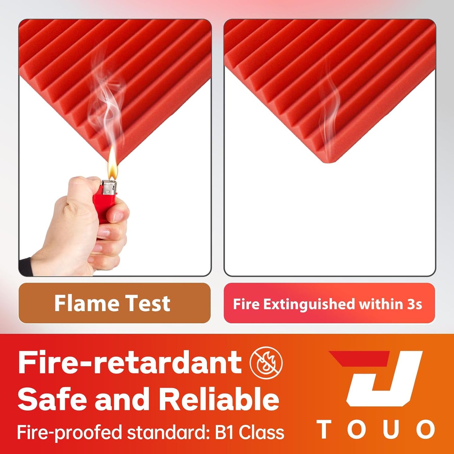 12 Pack Acoustic Panels – Sound Proof Foam Panels for Wall 12"x12"x2", Flame Retardant Wedge Acoustic Foam, High-Density Sound Absorbing Panels for Home Studio(Red, 2" Thick 12 Pack)