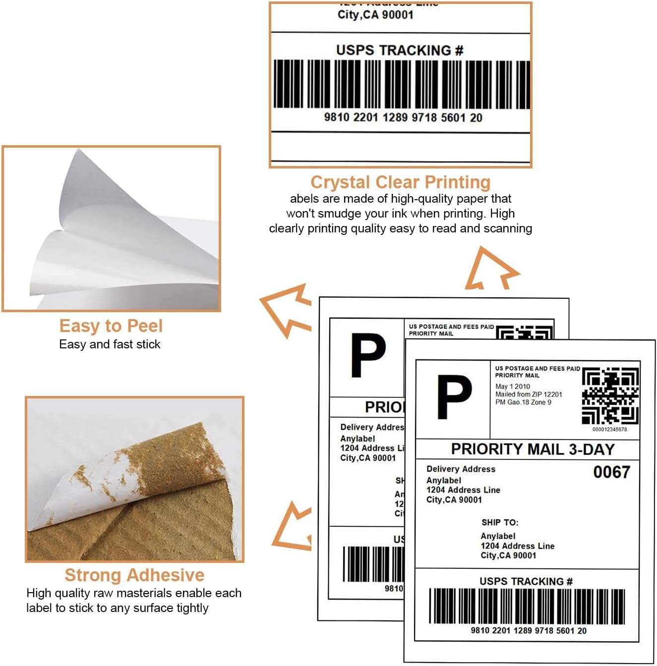 Full Sheet Labels 8.5 X 11, White Matte Sticker Paper, Laser/Inkjet Printing, 500 Sheets, 500 Labels, 1 Up Shipping Mailing Address Storage Bin Labels Stickers 8-1/2" x 11"(500 Sheets 500 Labels)