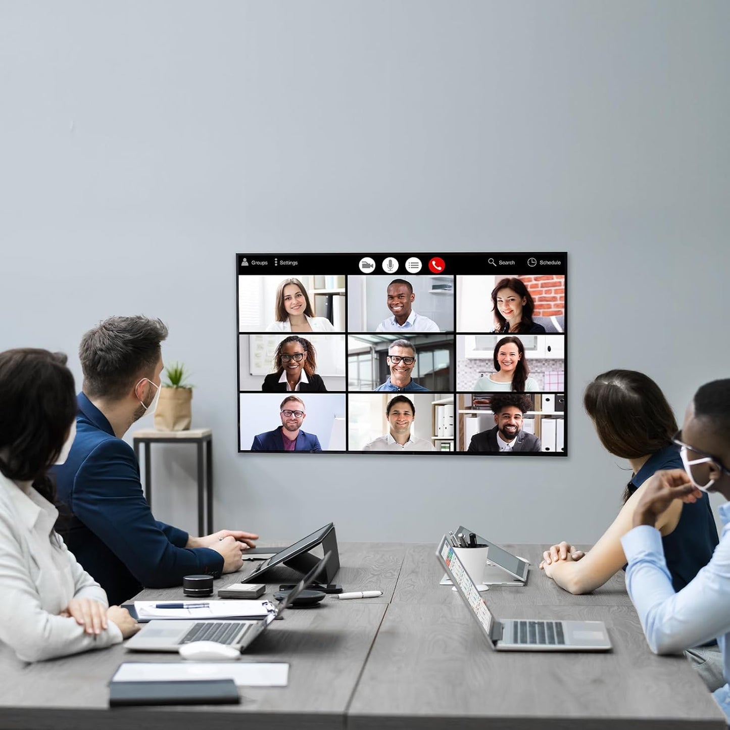 Folding Conference Table, Mobile Training Table for Office Conference, Modern Modular Rectangular Work Desk Meeting Seminar Work Tables with Caster Wheels, Large Breakroom Tables (2Pack L55.1in)