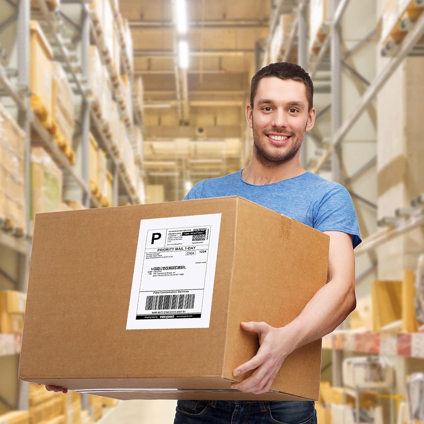 Half Sheet Self Adhesive Shipping Labels, 8.5" x 5.5" Address Labels Laser/Ink Jet White Blank Shipping Labels (2000 Sheets/4000)