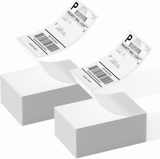 1000 Fanfold 4"x6" Direct Thermal Shipping Address Labels, (500 Labels/Stack) Paper Label for Direct Thermal Printer MUNBYN, JADENS, BEEPRT, ASprink, Nelko, Phomemo, for UPS USPS