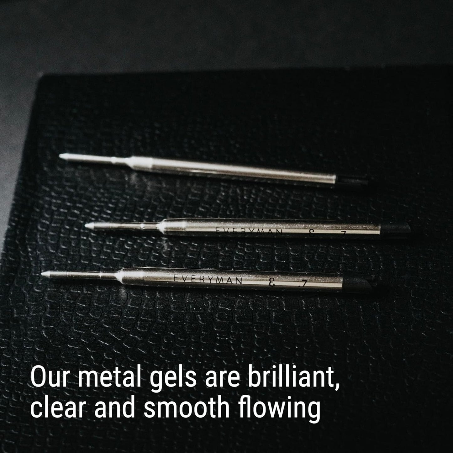 Everyman Taipan Orange Grafton Pen & Ink Bundle, Premium EDC Luxury Writing Utensil with Extra 3-pack of Black Gel Refills (.7mm), Pen with Pocket Clip, Luxury Metal Writing, Gift for Office