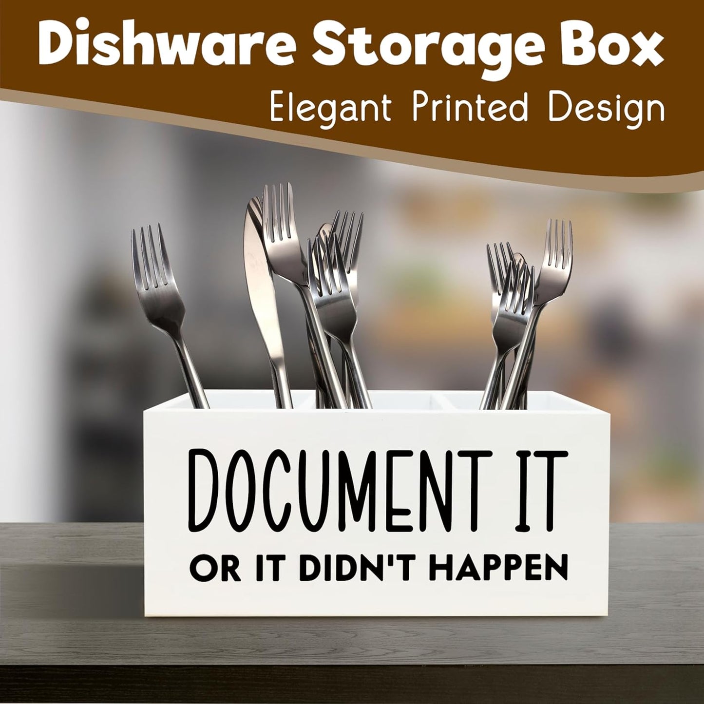 Funny Pen Holder for Desk, HR Human Resource Office Decor, Office Humor Gifts for Coworkers, Document It or It Didn't Happen Wooden Pen Pencil Holder Organizer for Desk Accessories