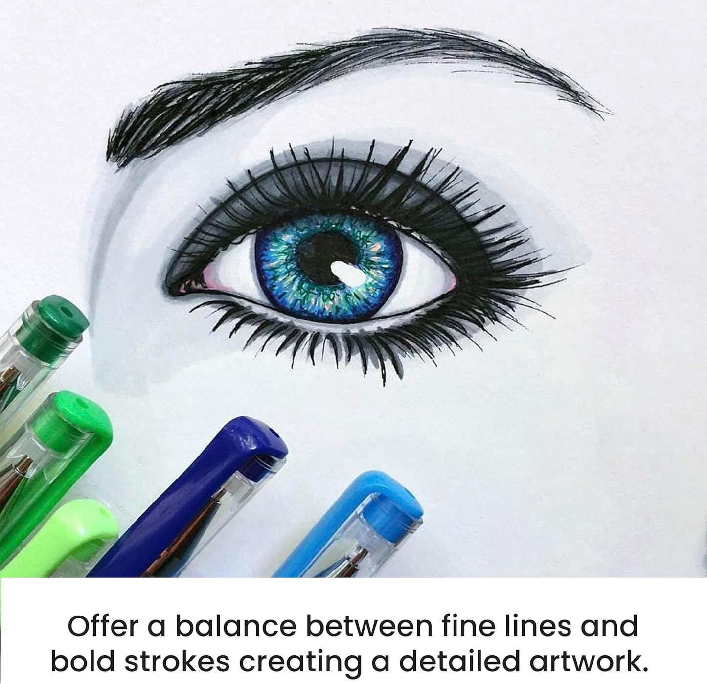 OfficeGoods Grey & Black Gel Pens with Refills – Glitter Metallic Classic – Medium 0.8-1.0mm Tips – Non-Toxic Gel Pens Set – Quick Dry Smudge-Free 12 Pack Colors