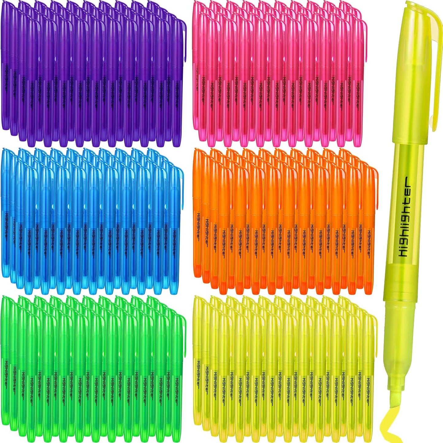 Thenshop 240 Pcs Highlighter Bulk Pack Assorted Colors Highlighter Markers Chisel Tip Fluorescent Pens for Office Classroom Back to School Supplies