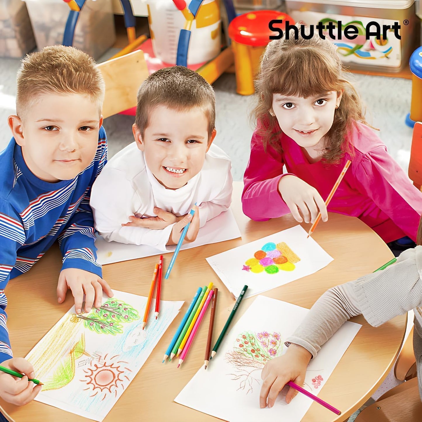 Shuttle Art 288 PCS Colored Pencils Bulk, 12 Assorted Colors, Pre-sharpened Colored Pencils for Kids with Sharpeners, Bulk Pack School Supplies for Teachers & Students