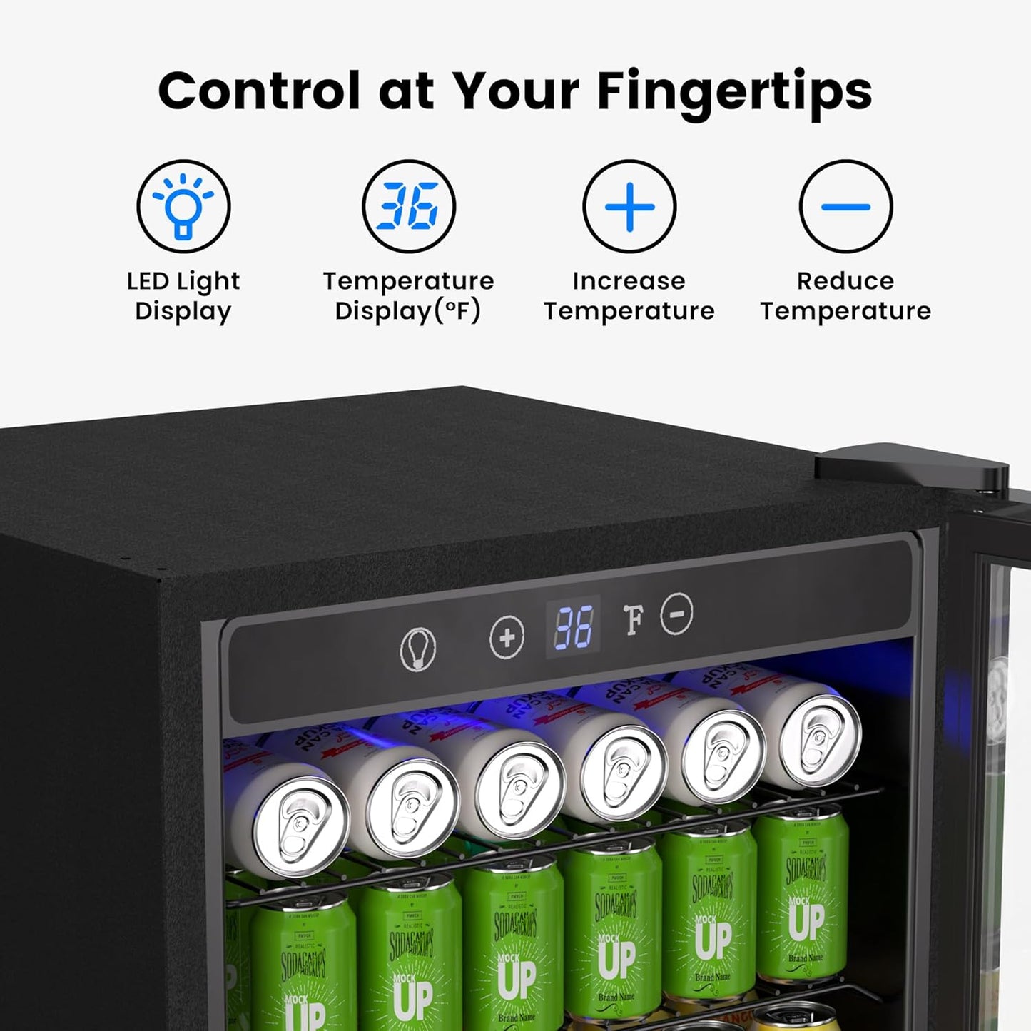 145 Can Beverage Refrigerator Cooler - 4.5 Cu.Ft Mini Fridge Glass Door, Soda Wine Beer Drink Fridge, Small Refrigerator for Bedroom Office Home Bar Dorm, Digital Temperature Control, Silver