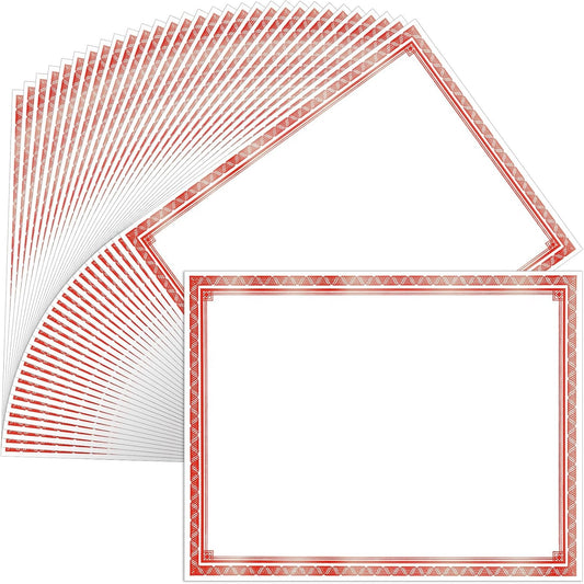 150 Sheets Foil Award Border Certificate Papers 8.5 x 11 for Printing Blank Customizable Awards Certificates for Graduation Diploma Achievement Scholarship Business Employee Document (Red)
