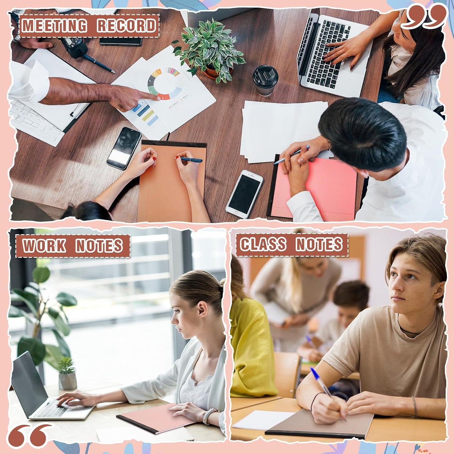 Fuutreo 8 Pcs 8.5'' x 11'' Colored Legal Pad Writing Pads Narrow Ruled 50 Sheets Per Notepad Perforated Writing Notepad Office Supplies for College Office Business (Nut Color)