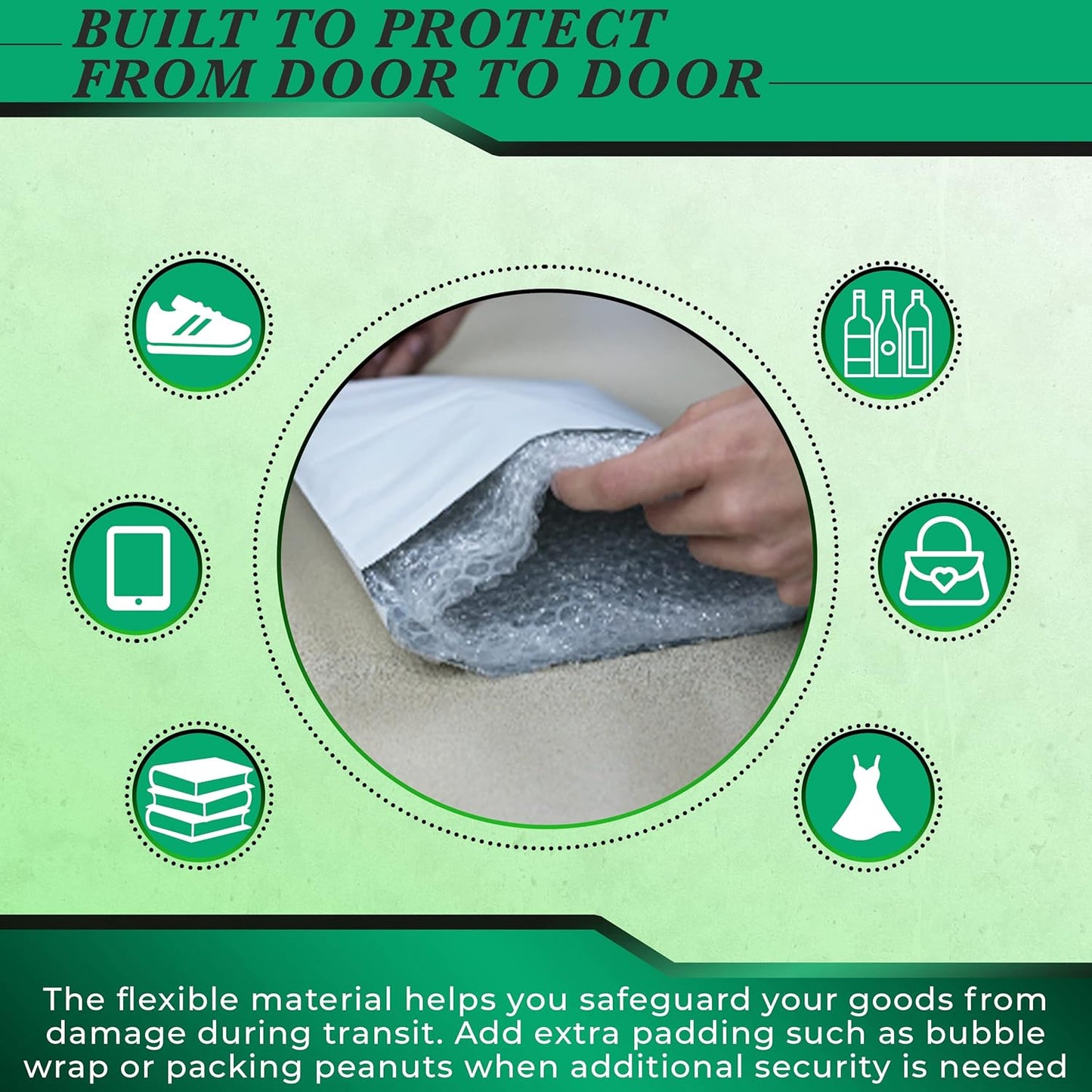 100 Pack Secure Seal White Poly Mailers - 19x24 Safe Shipping Bags - E-Commerce Self Sealing 2 Mil Poly Envelopes for Shipping